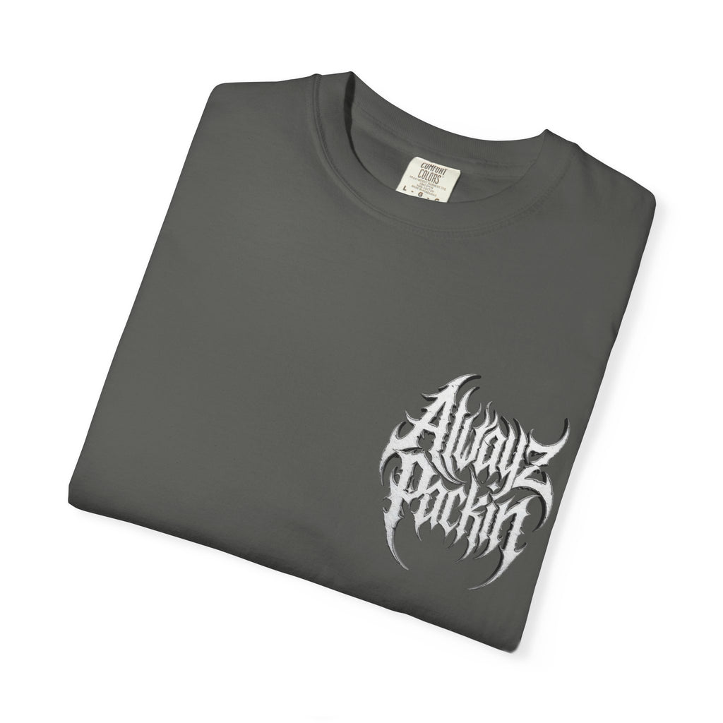 Alwayz Packin Metal Print Front/ Skull and Bones in back