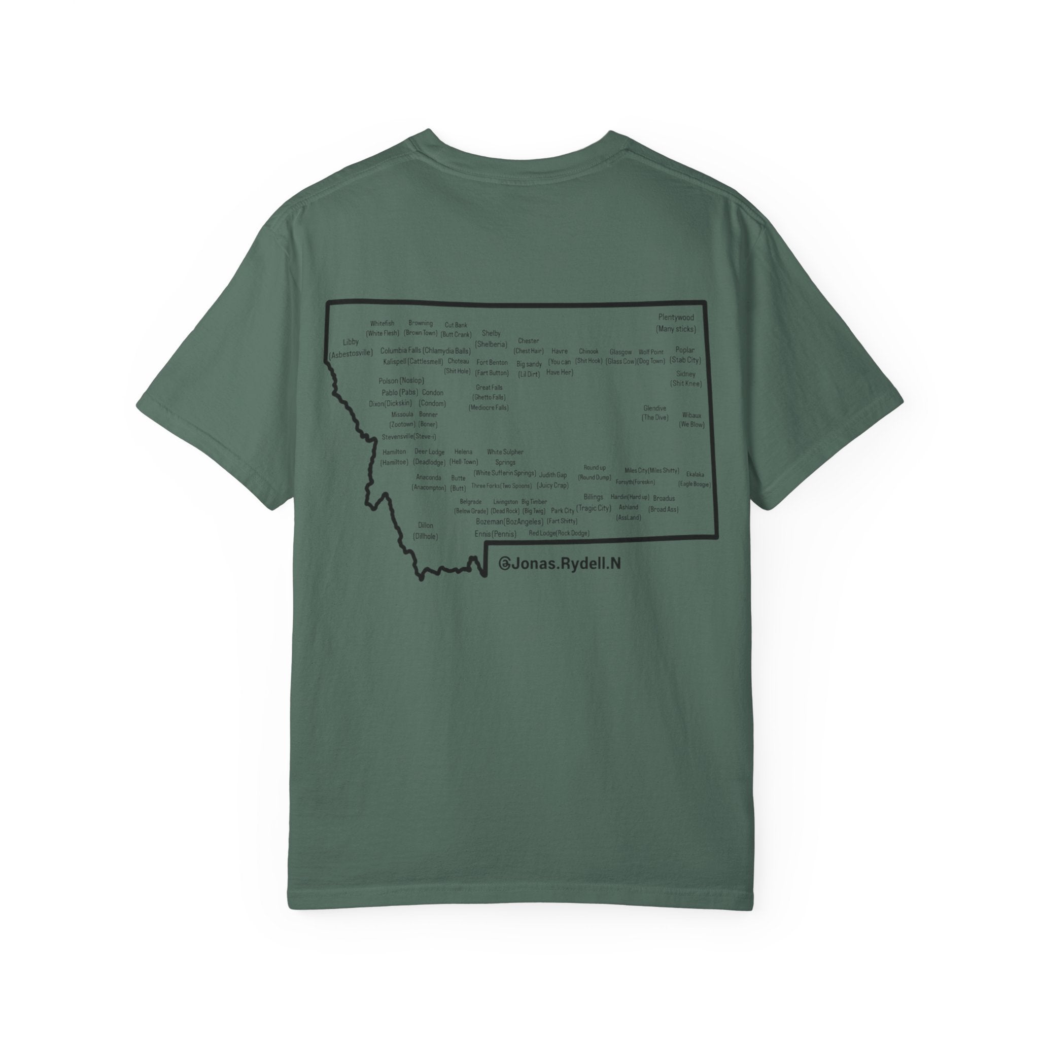 Montana (NOT A Touron) In Front/ Montana Towns with Nicknames Back