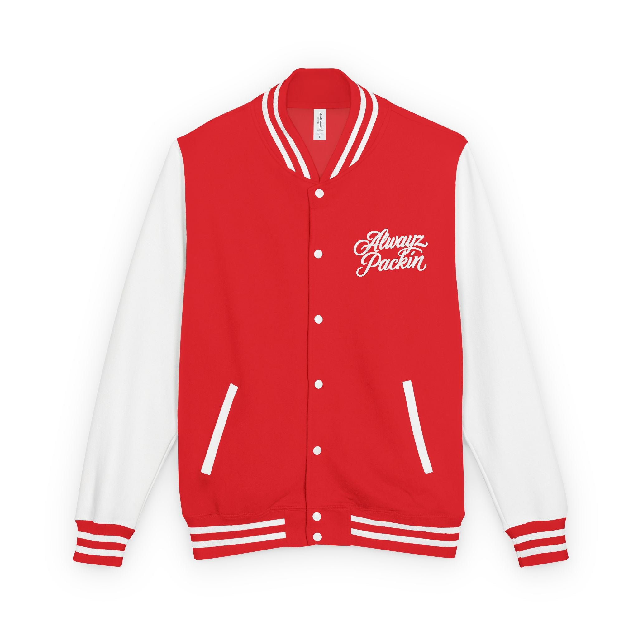 Alwayz packin front/ Alwayz Packin Skull and guns back Unisex Heavyweight Letterman Jacket