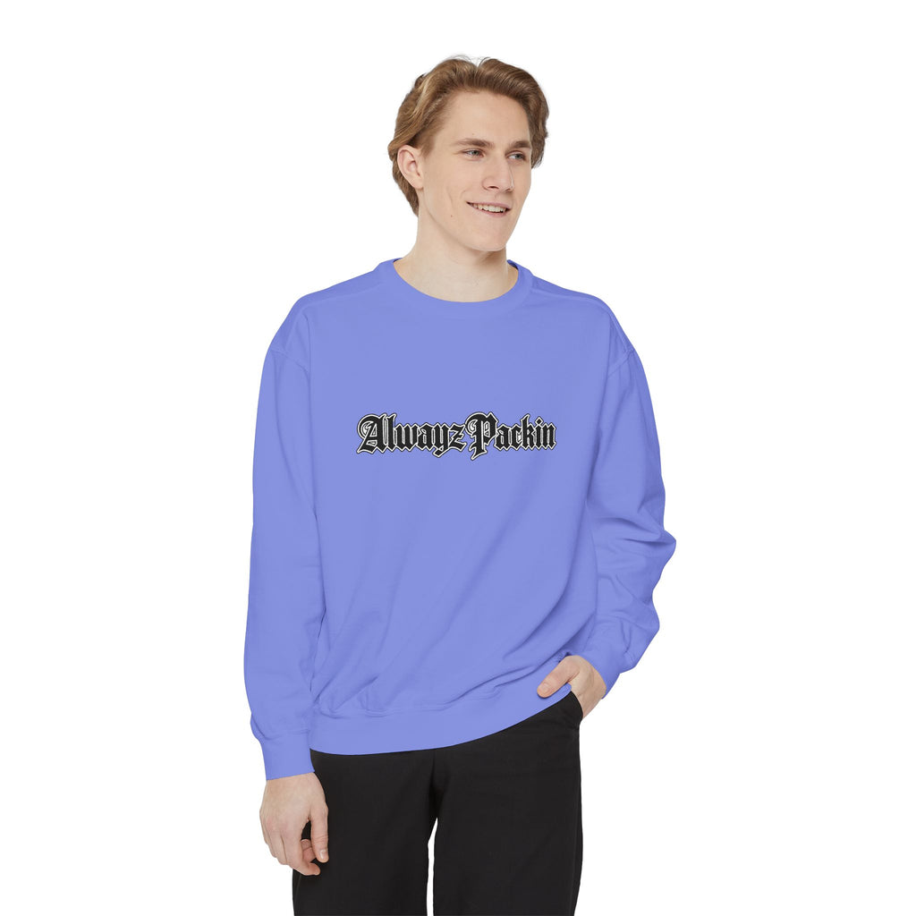 Alwayz Packin Front/ Skull and Guns with Rocker Back Sweatshirt