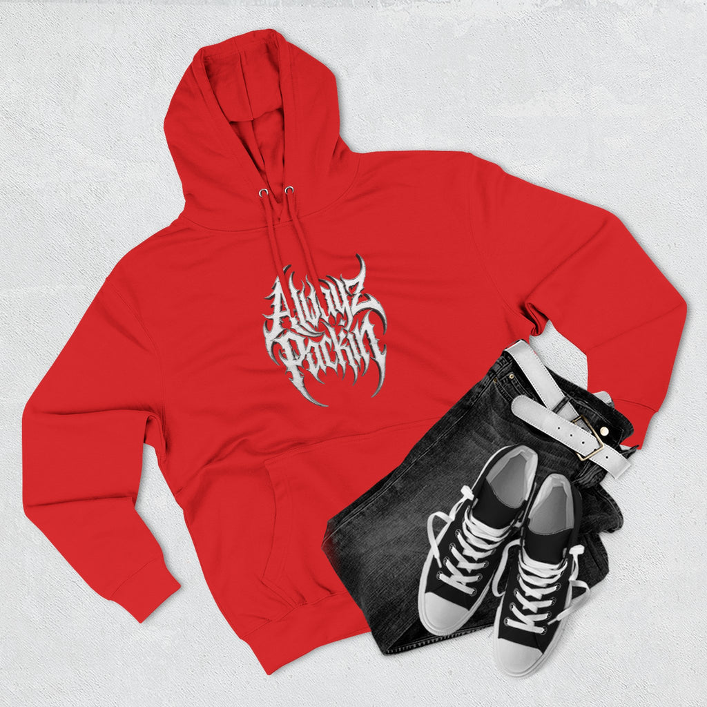 Abstract Tribal Logo hoodie | minimalist black emblem on white pullover