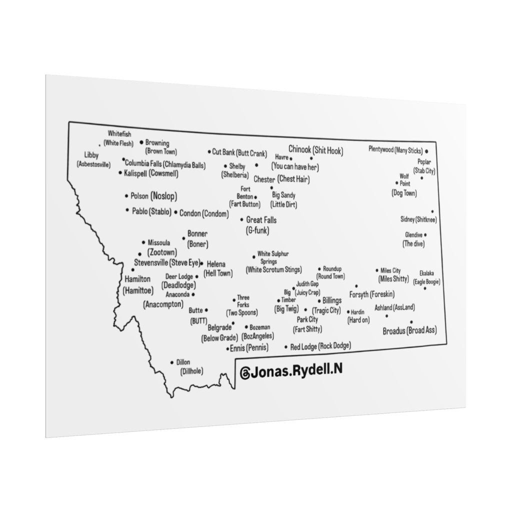 Montana Towns/ Nicknames Poster