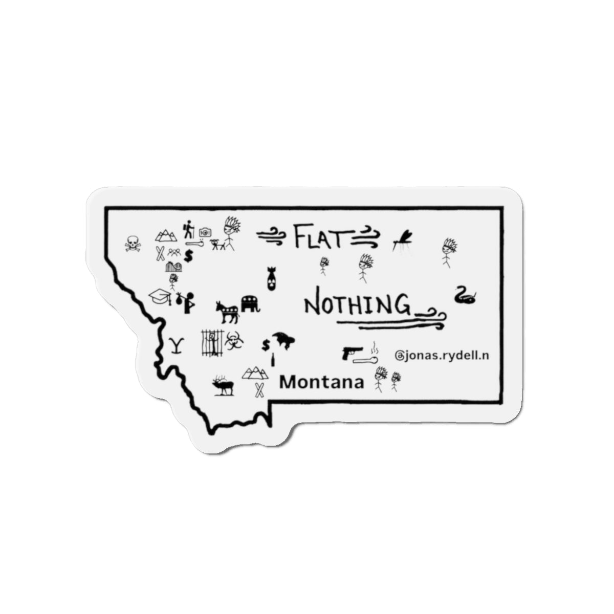 Real Montana Map Magnet various sizes