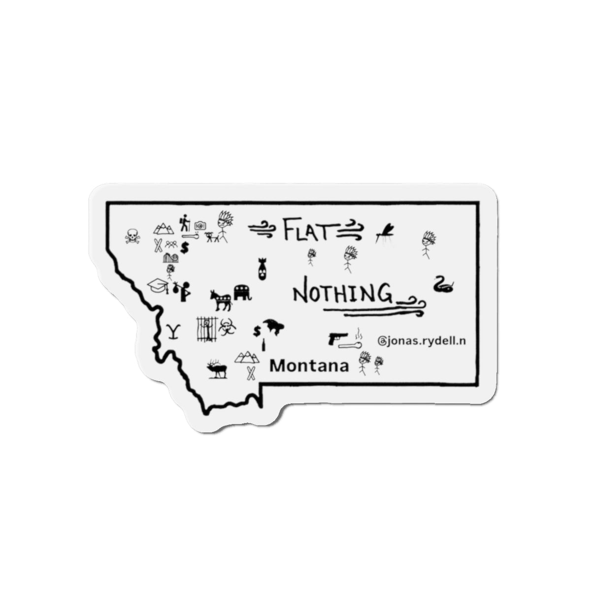 Real Montana Map Magnet various sizes