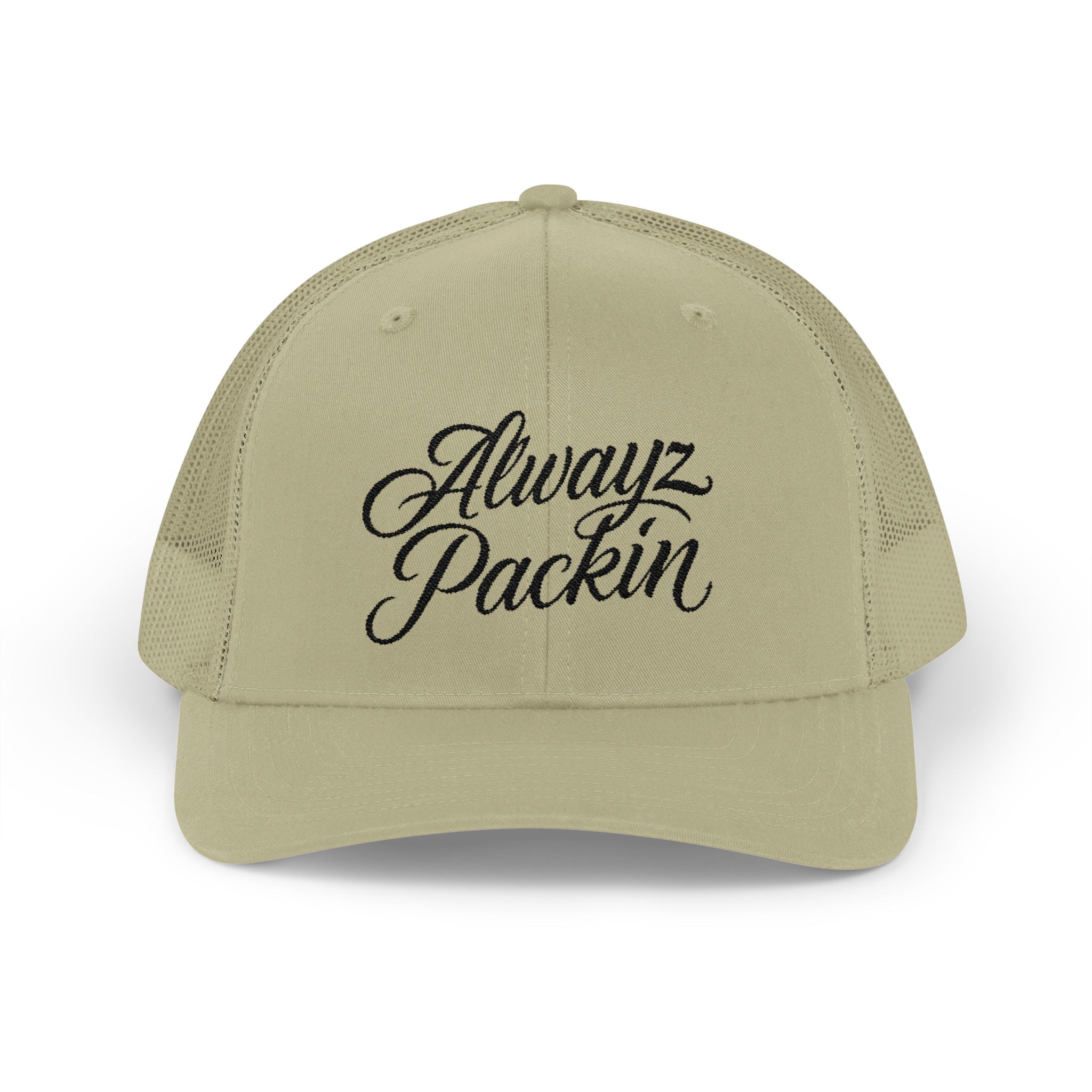 Alwayz Packin Trucker Cap — Embroidered Snapback Hat