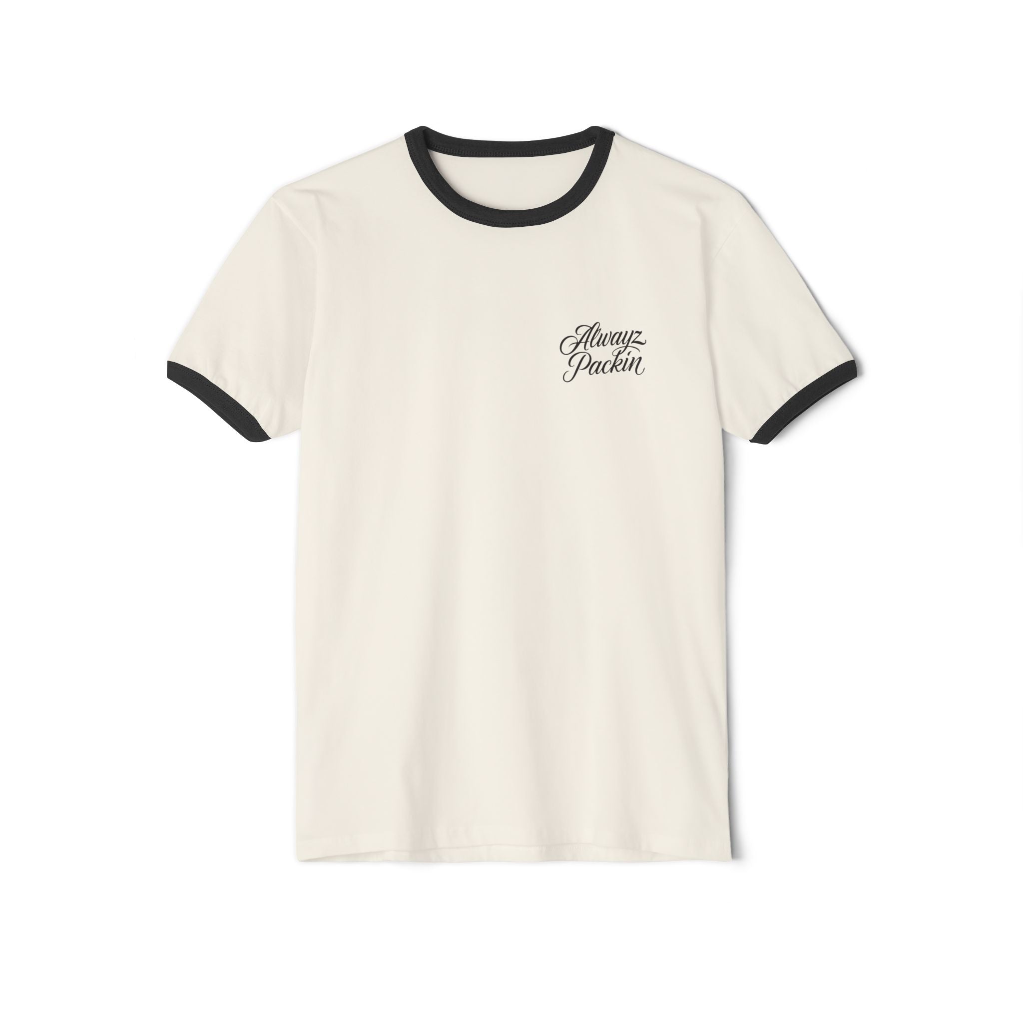 Alwayz Packin on Front Skull and Cross Bones on Back Retro Casual Tee