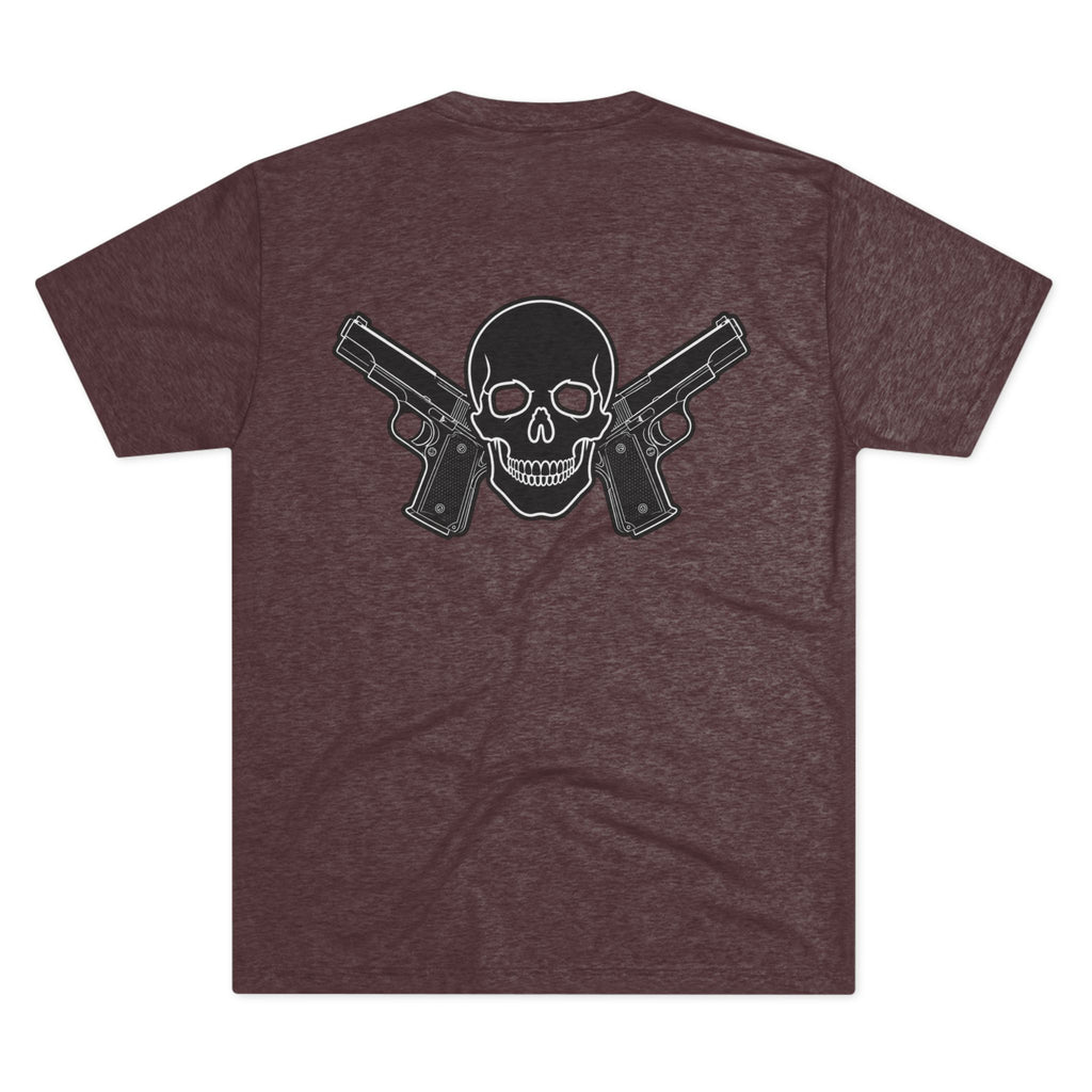 Tri- Blend Always Packin front Skull and Cross Bones back