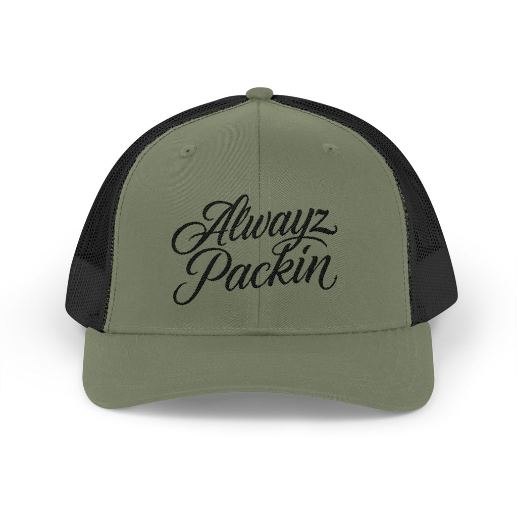 Alwayz Packin Trucker Cap — Embroidered Snapback Hat