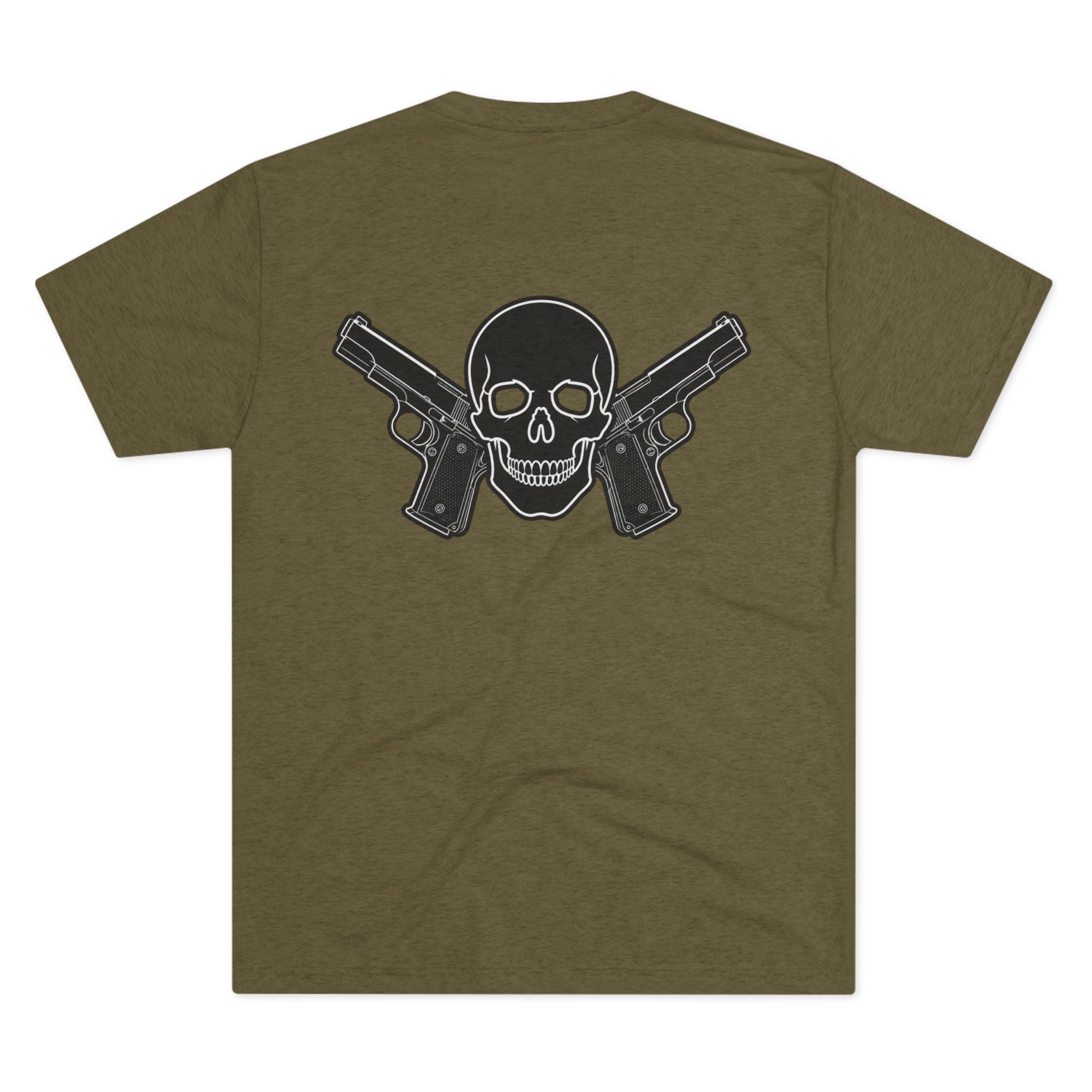 Tri- Blend Always Packin front Skull and Cross Bones back