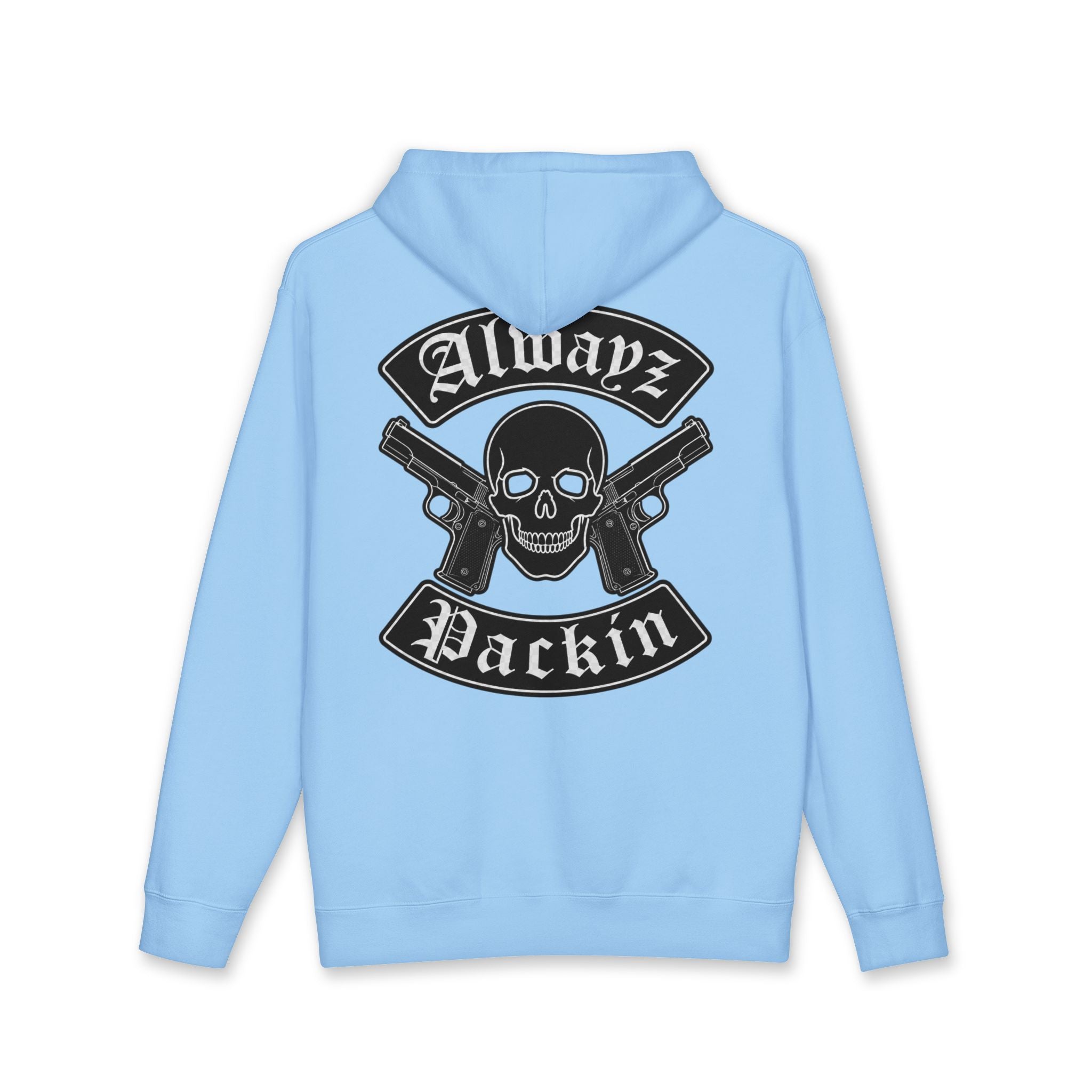 Alwayz Packin Front/ Skull and Guns Back with Rocker