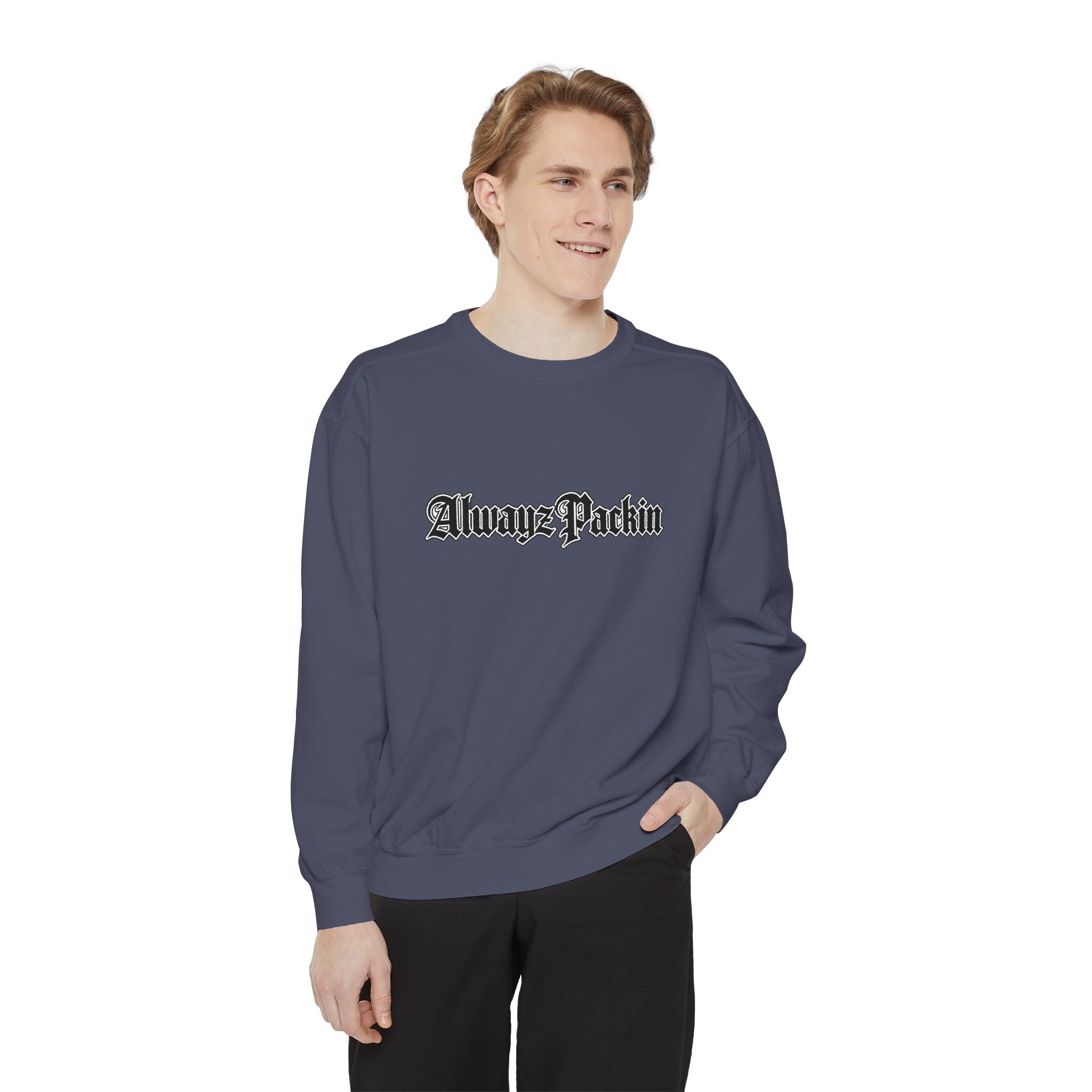 Alwayz Packin Front/ Skull and Guns with Rocker Back Sweatshirt