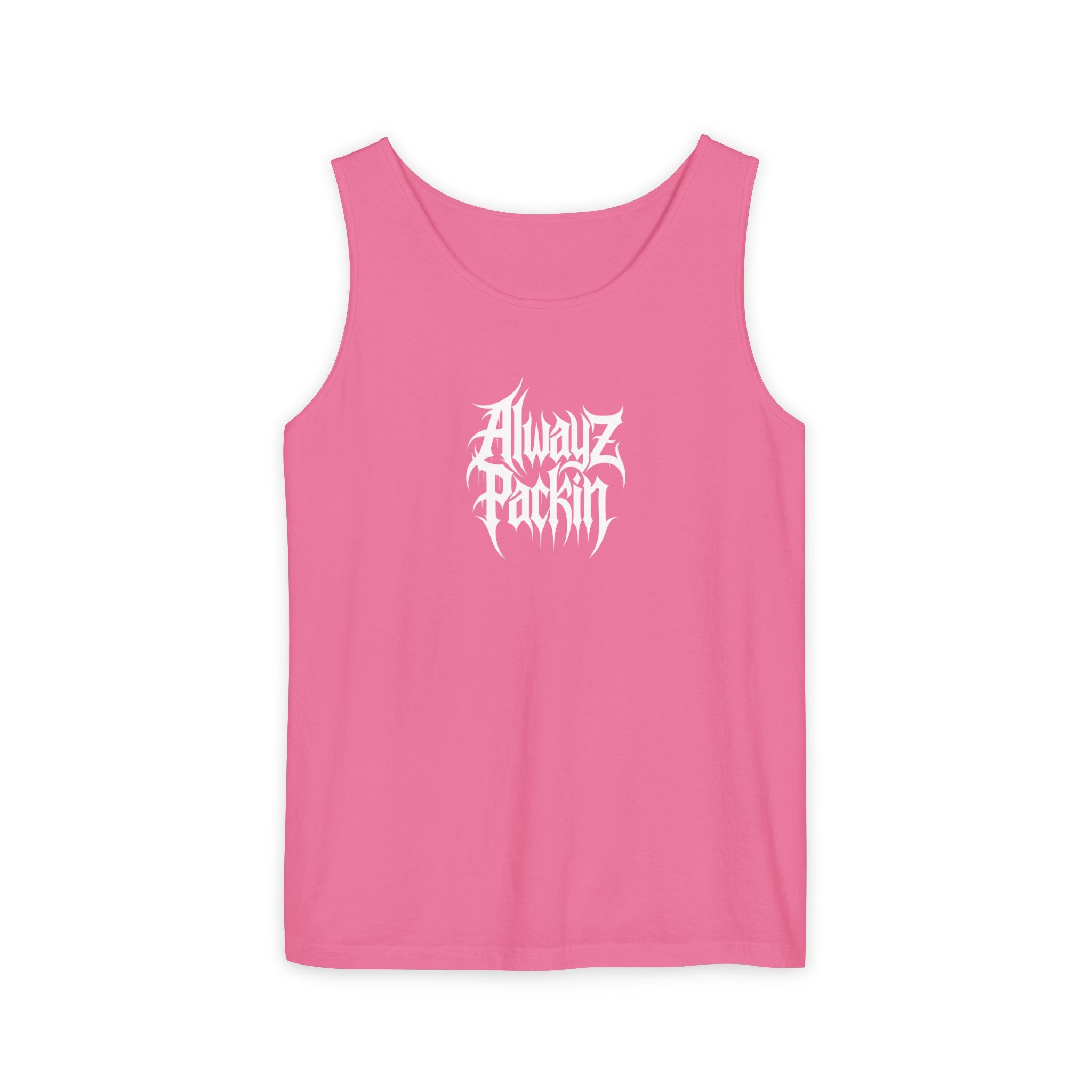 Alwayz Packin Heavy Metal Front Skull Guns back Tank