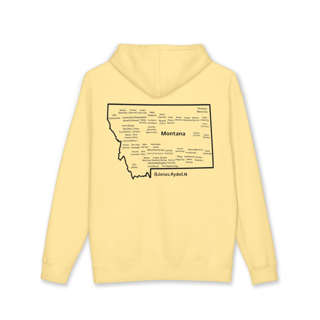 Montana (Not a Touron) Front/ Map with Towns and Nicknames back