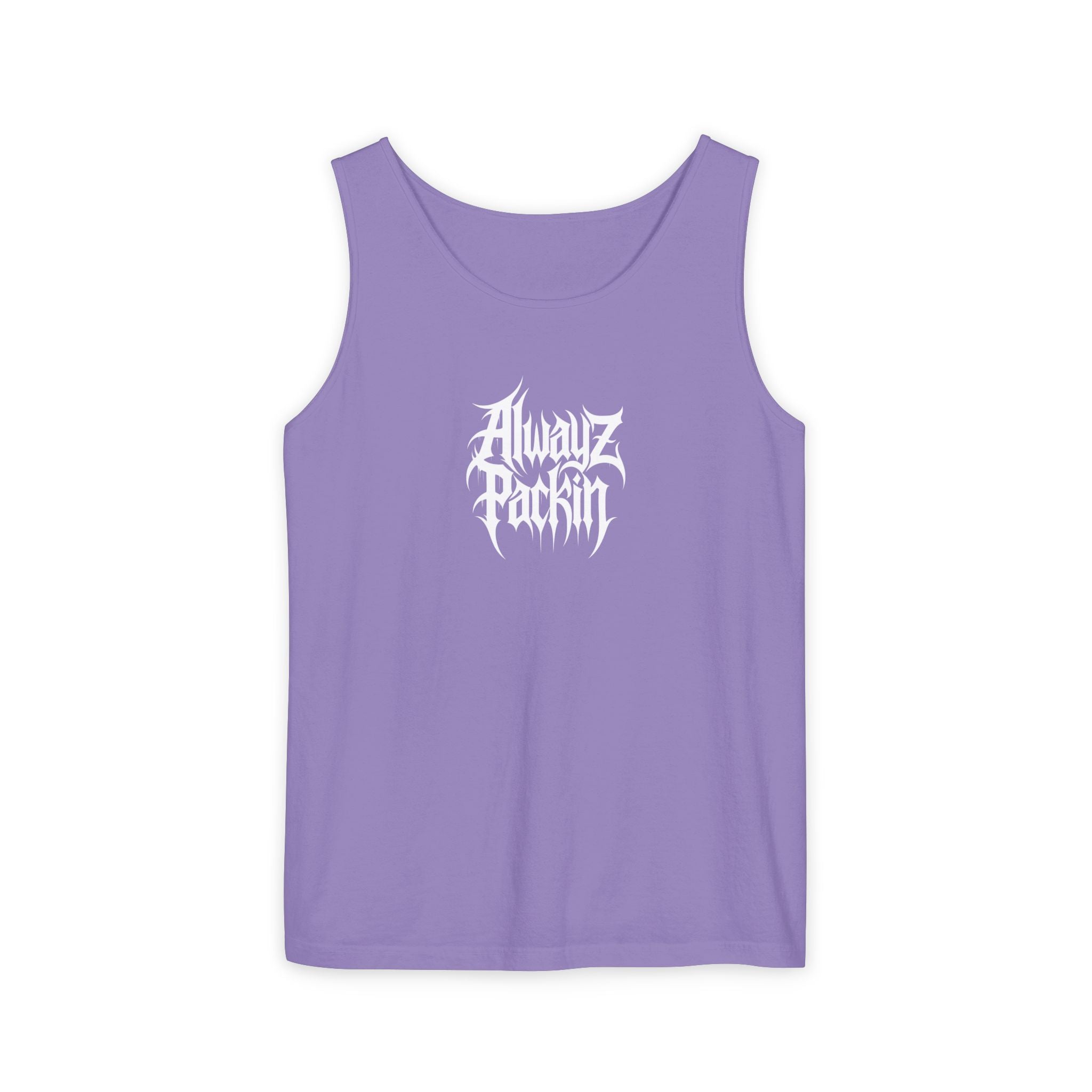 Alwayz Packin Heavy Metal Front Skull Guns back Tank