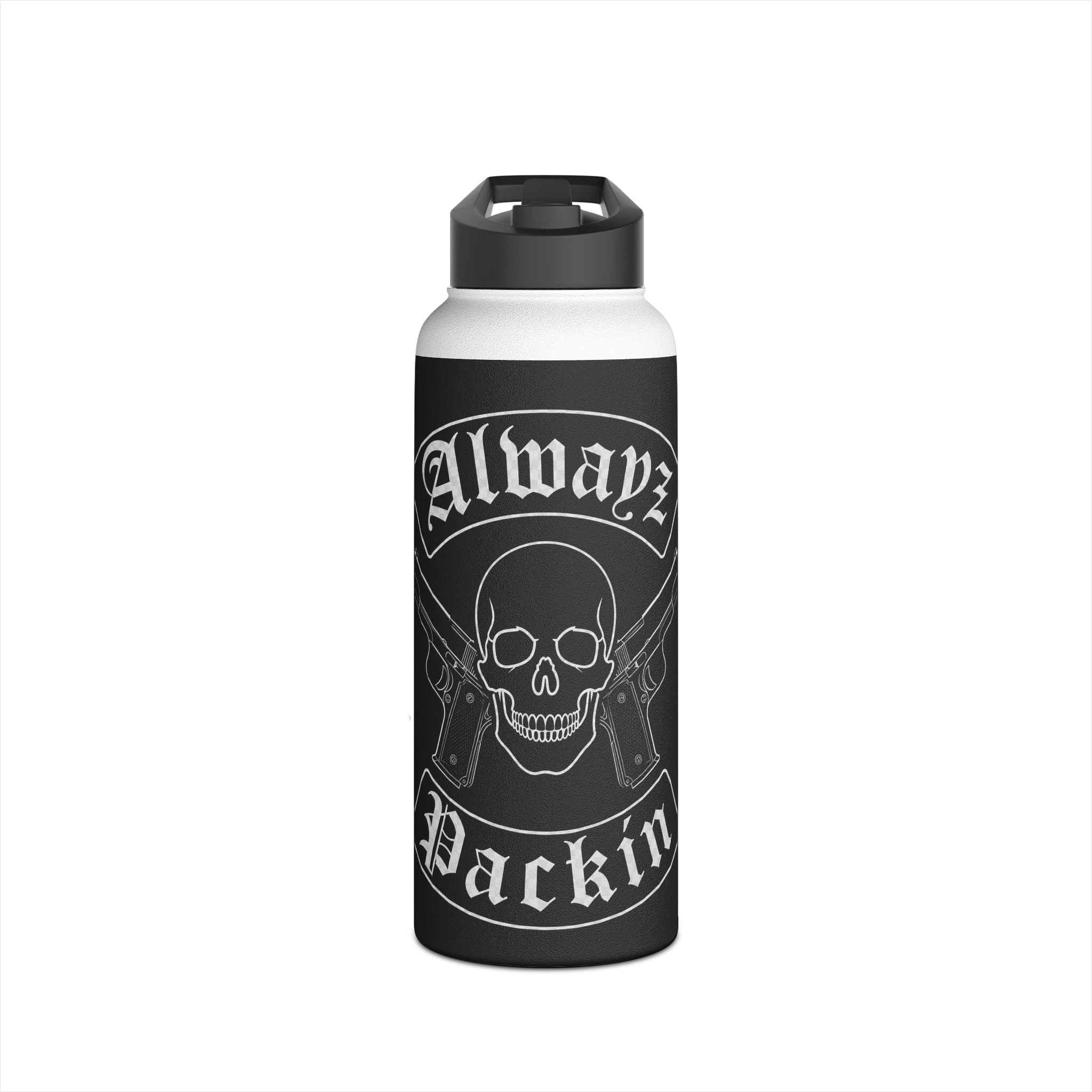 Alwayz Packin Rocker Stainless Steel Water Bottle, Standard Lid