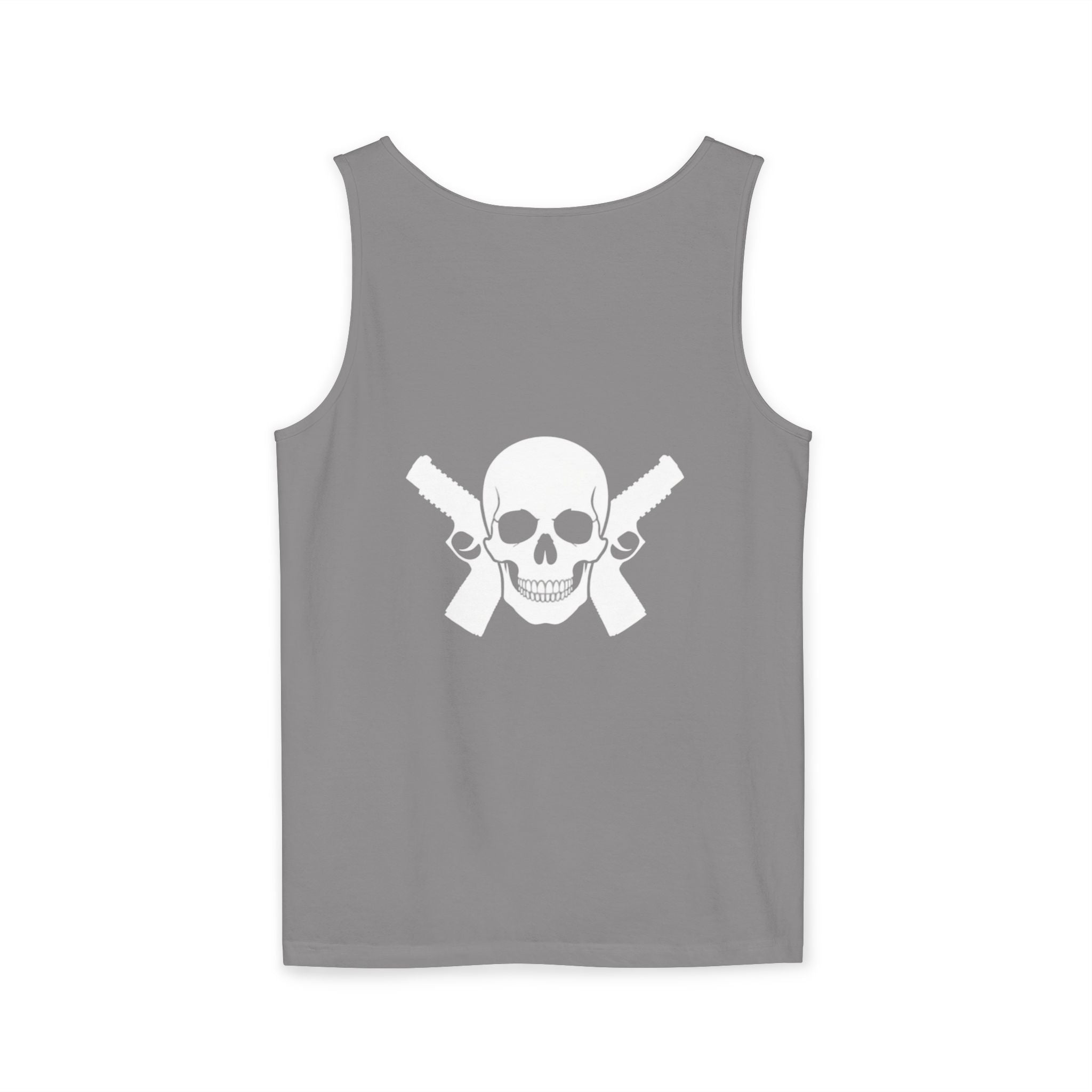 Alwayz Packin Heavy Metal Front Skull Guns back Tank