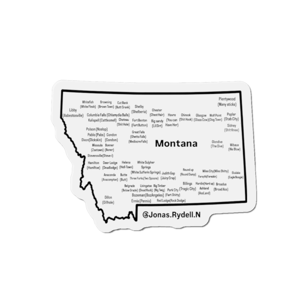 Montana nickname magnets various sizes