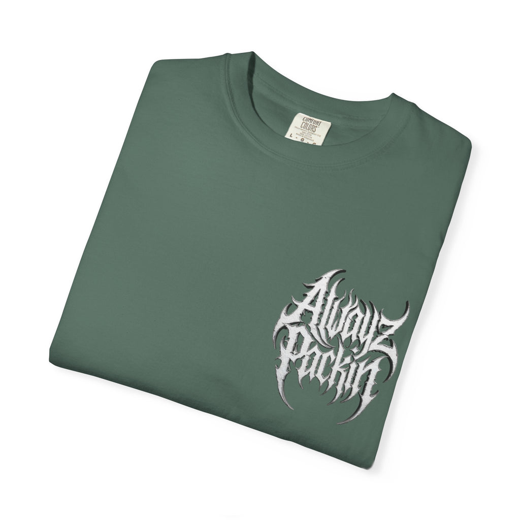 Alwayz Packin Metal Print Front/ Skull and Bones in back