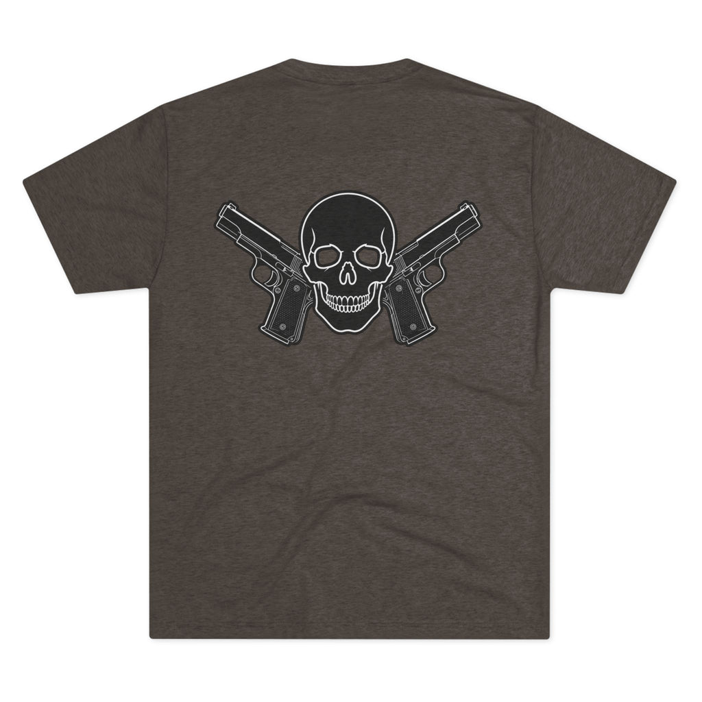 Tri- Blend Always Packin front Skull and Cross Bones back