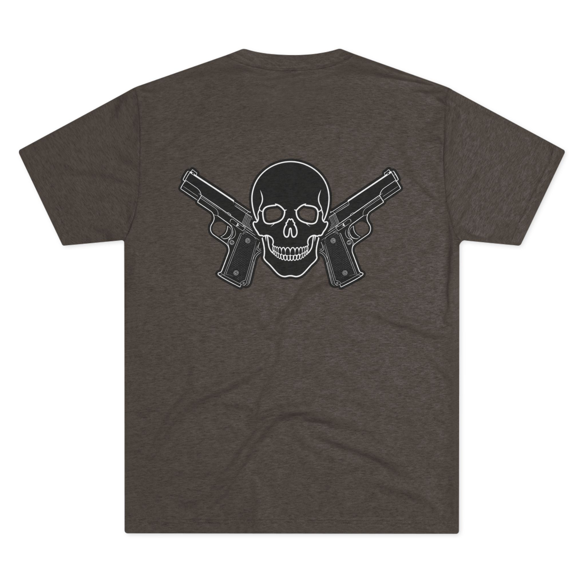 Tri- Blend Always Packin front Skull and Cross Bones back