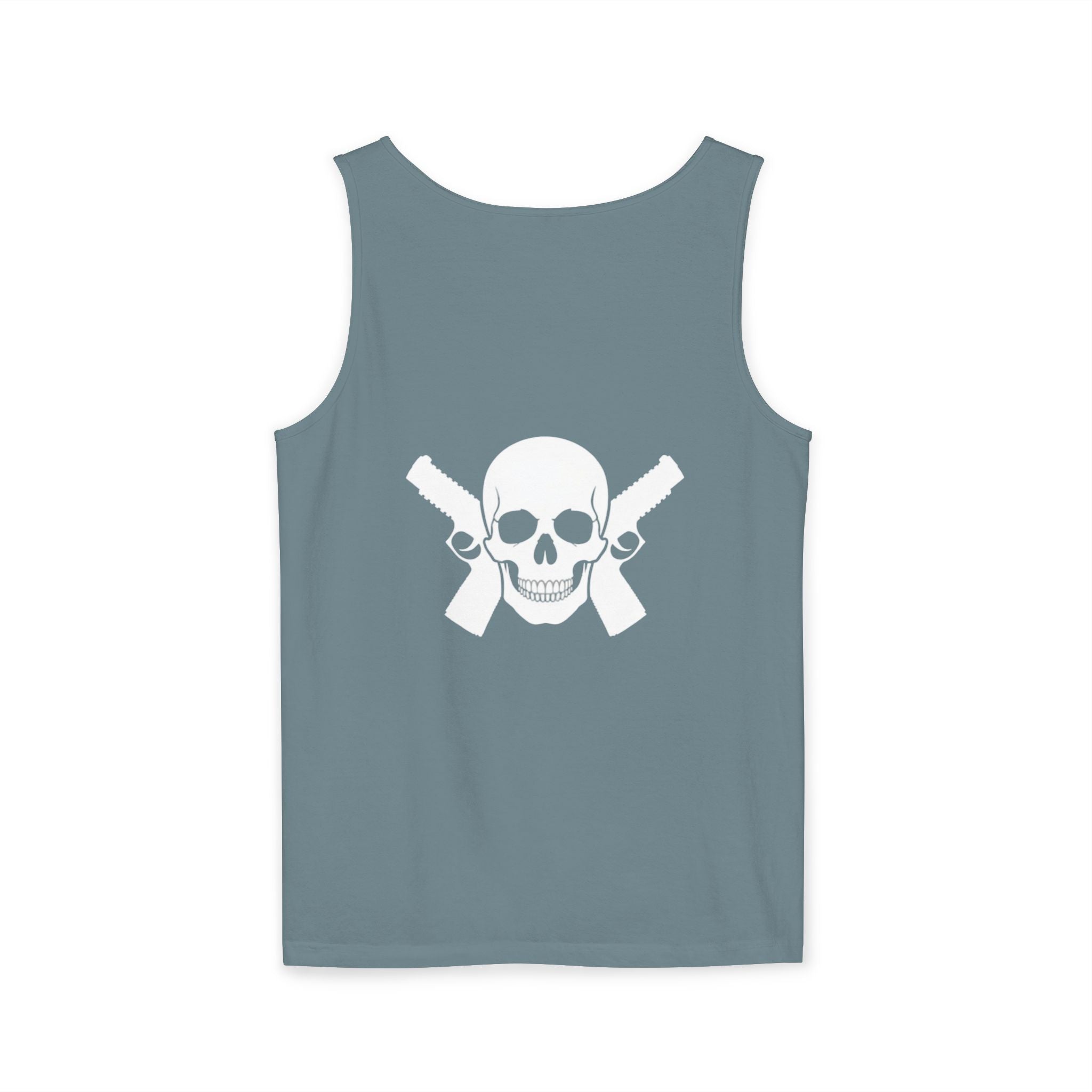 Alwayz Packin Heavy Metal Front Skull Guns back Tank
