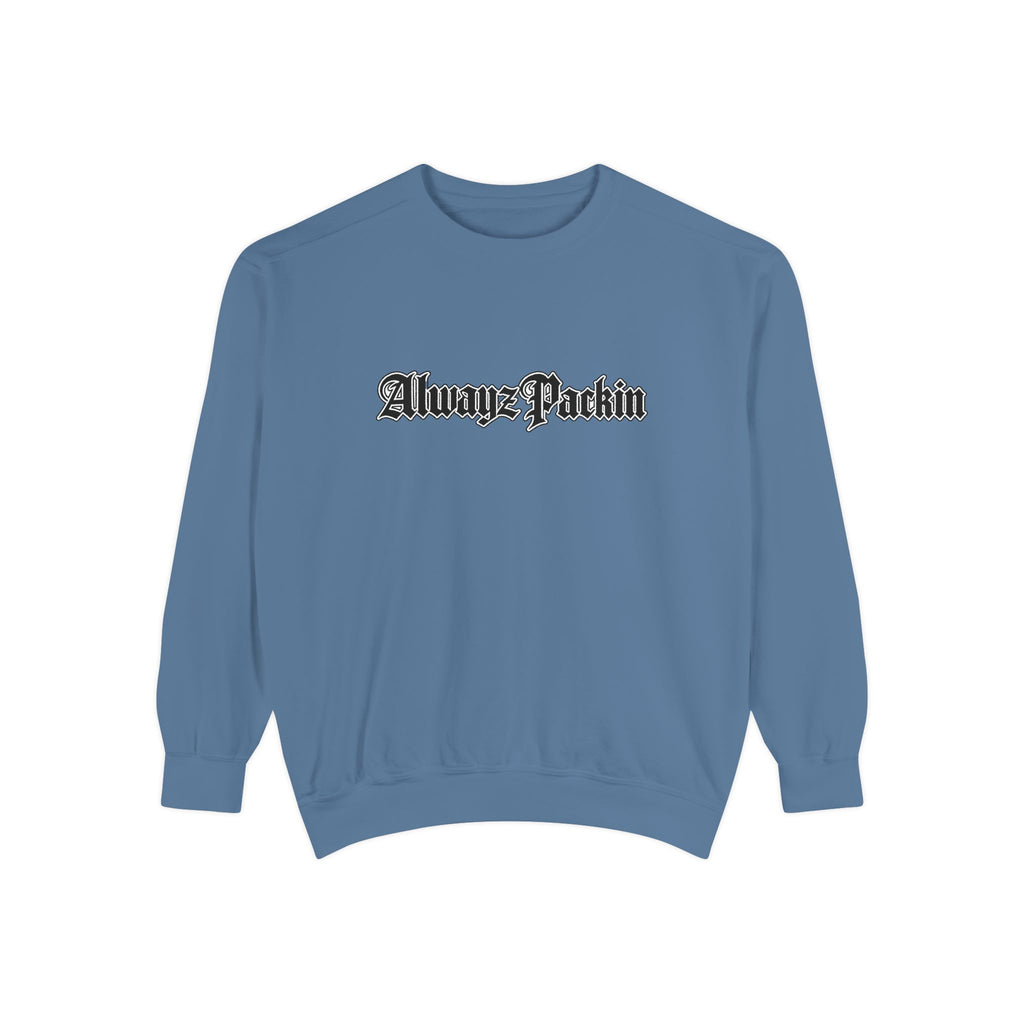 Alwayz Packin Front/ Skull and Guns with Rocker Back Sweatshirt