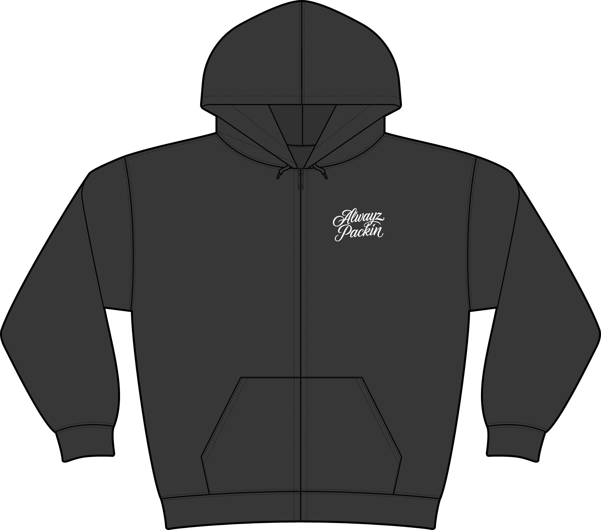 Alwayz Packin Supreme Unisex USA-Made Full-Zip Hooded Sweatshirt