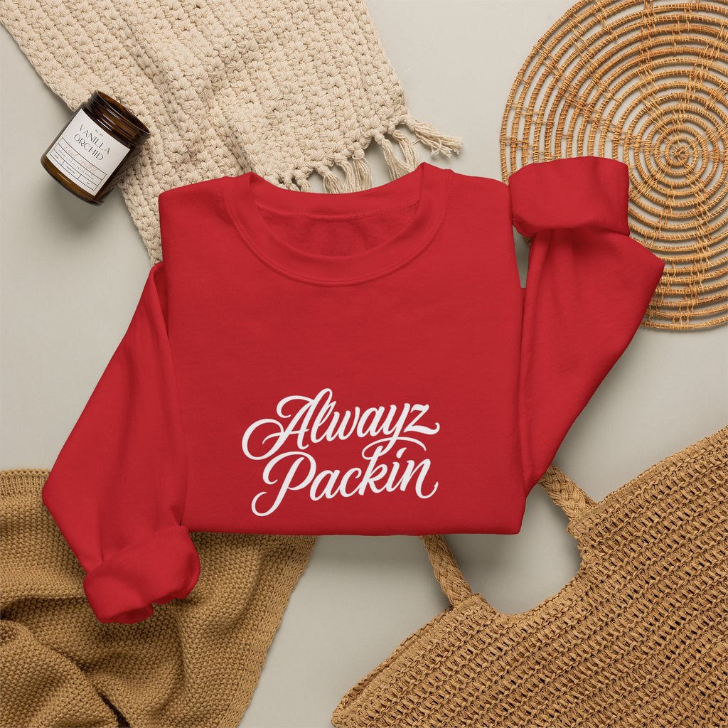"Alwayz Packin" Front with Skull & Crossed Pistols Back