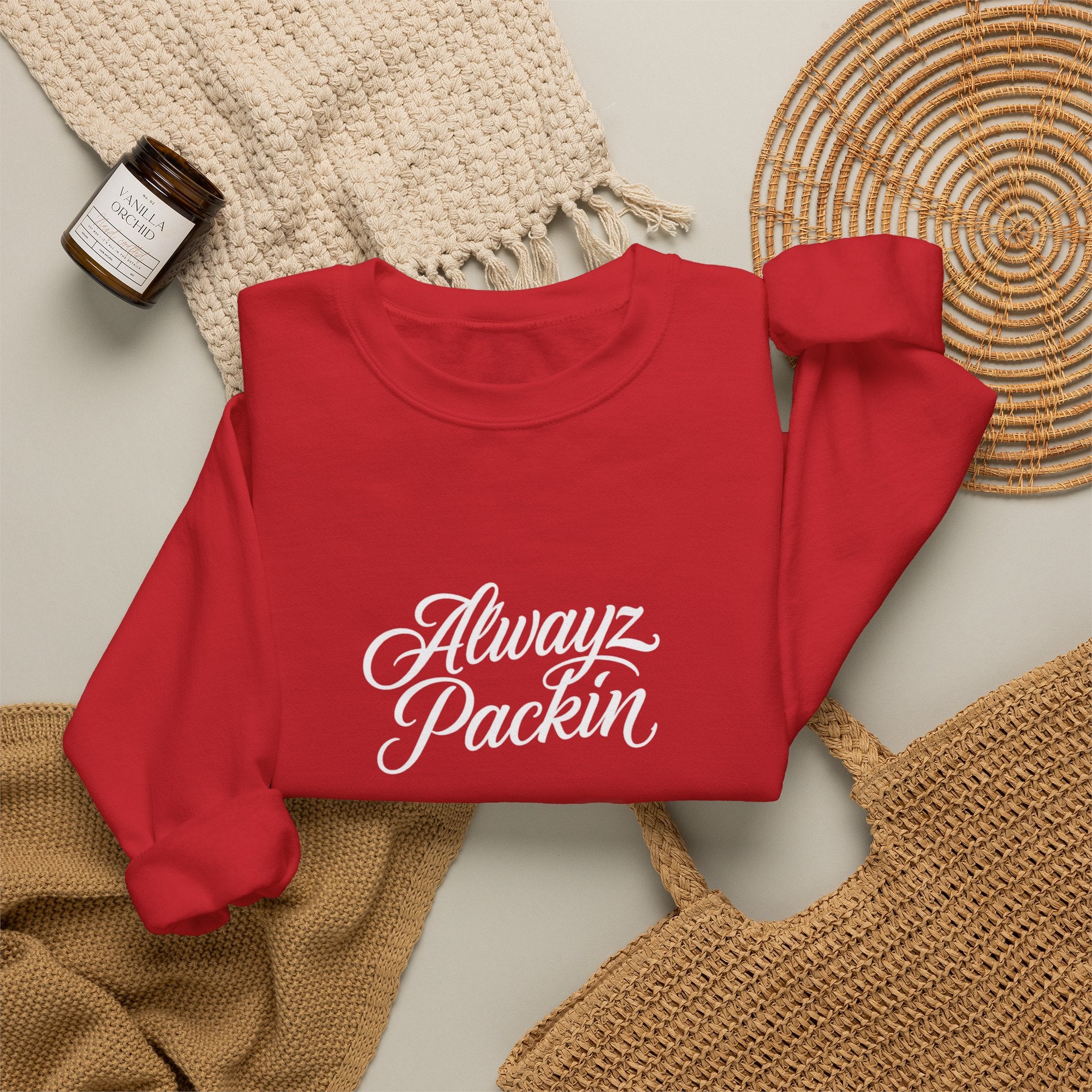 "Alwayz Packin" Front with Skull & Crossed Pistols Back