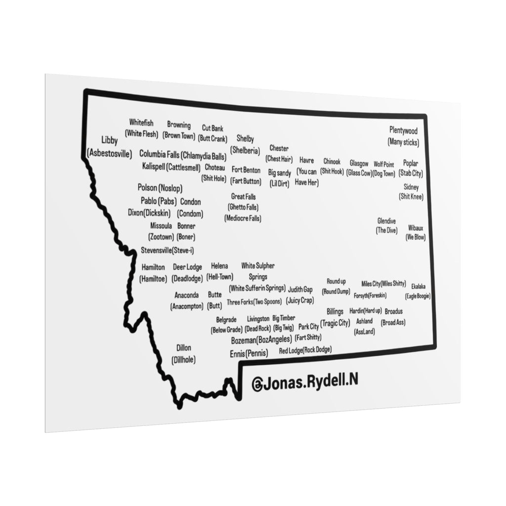 Montana Towns/ Nicknames Poster