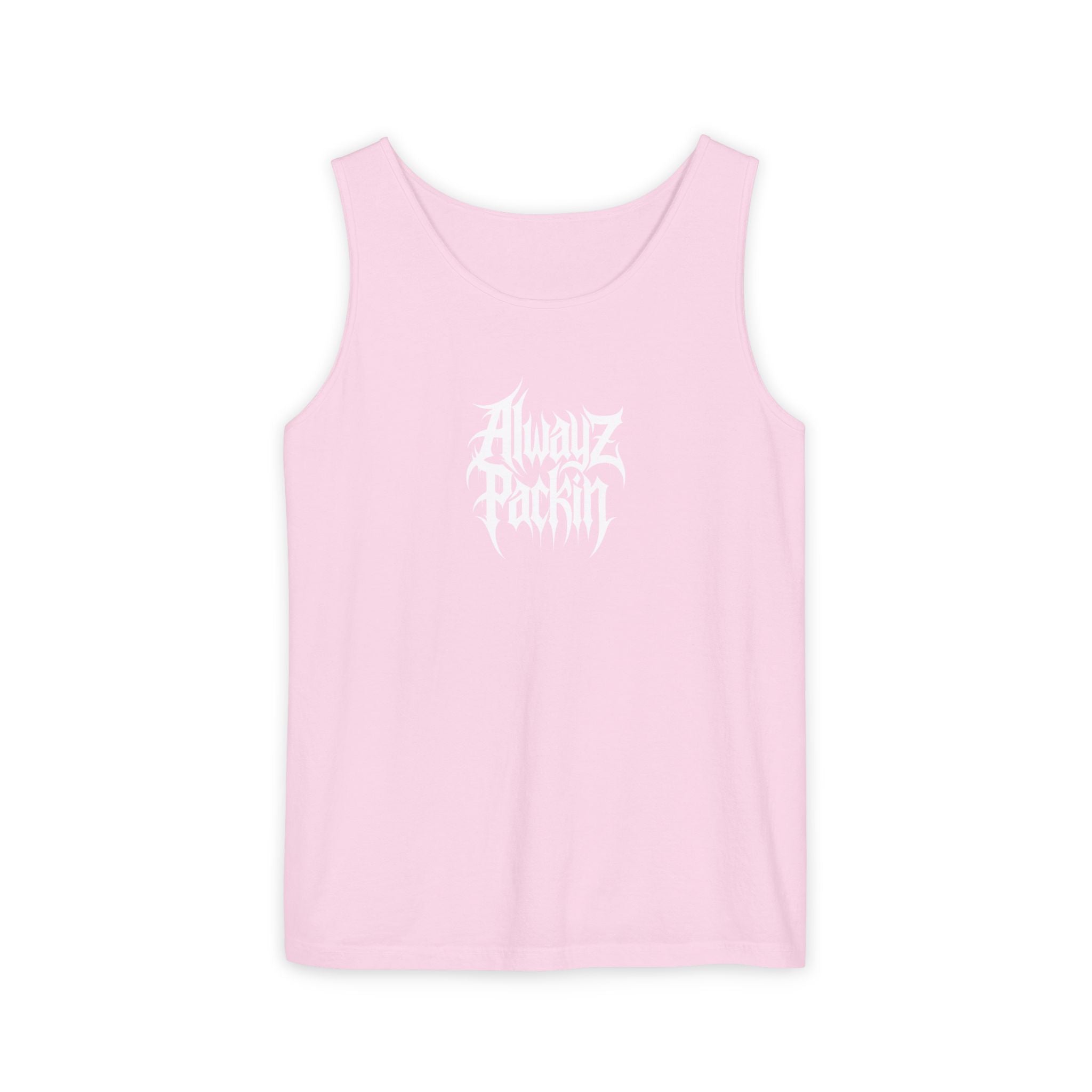 Alwayz Packin Heavy Metal Front Skull Guns back Tank