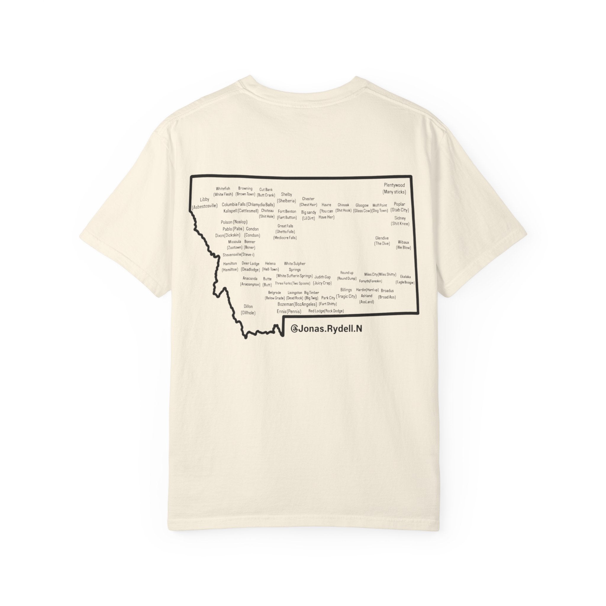 Montana (NOT A Touron) In Front/ Montana Towns with Nicknames Back