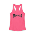 Women's Racerback Tank Montana (not a touron) Front/ Montana Map with cities and nicknames back