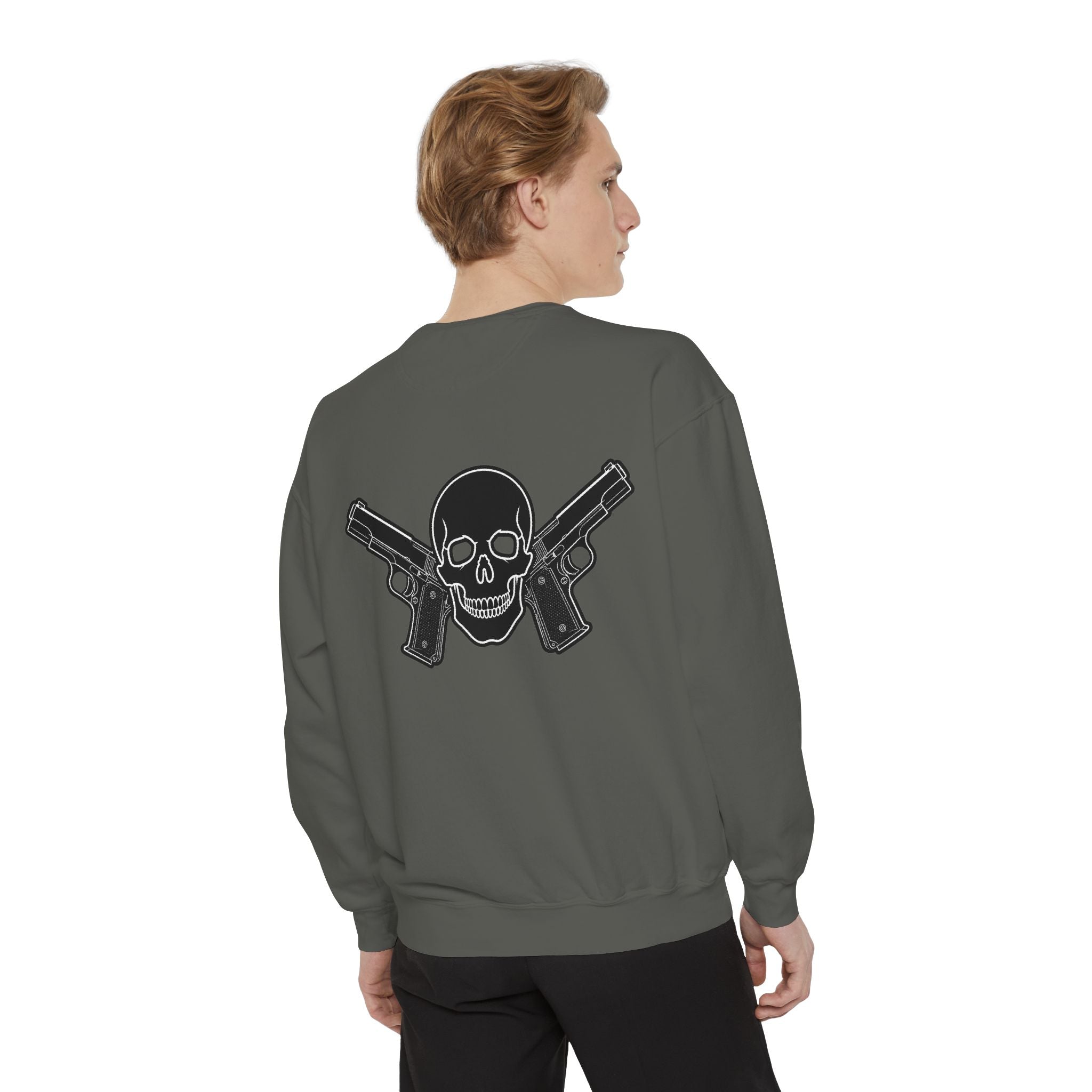 Alwayz Packin Front/ Skull and Guns Back Sweatshirt