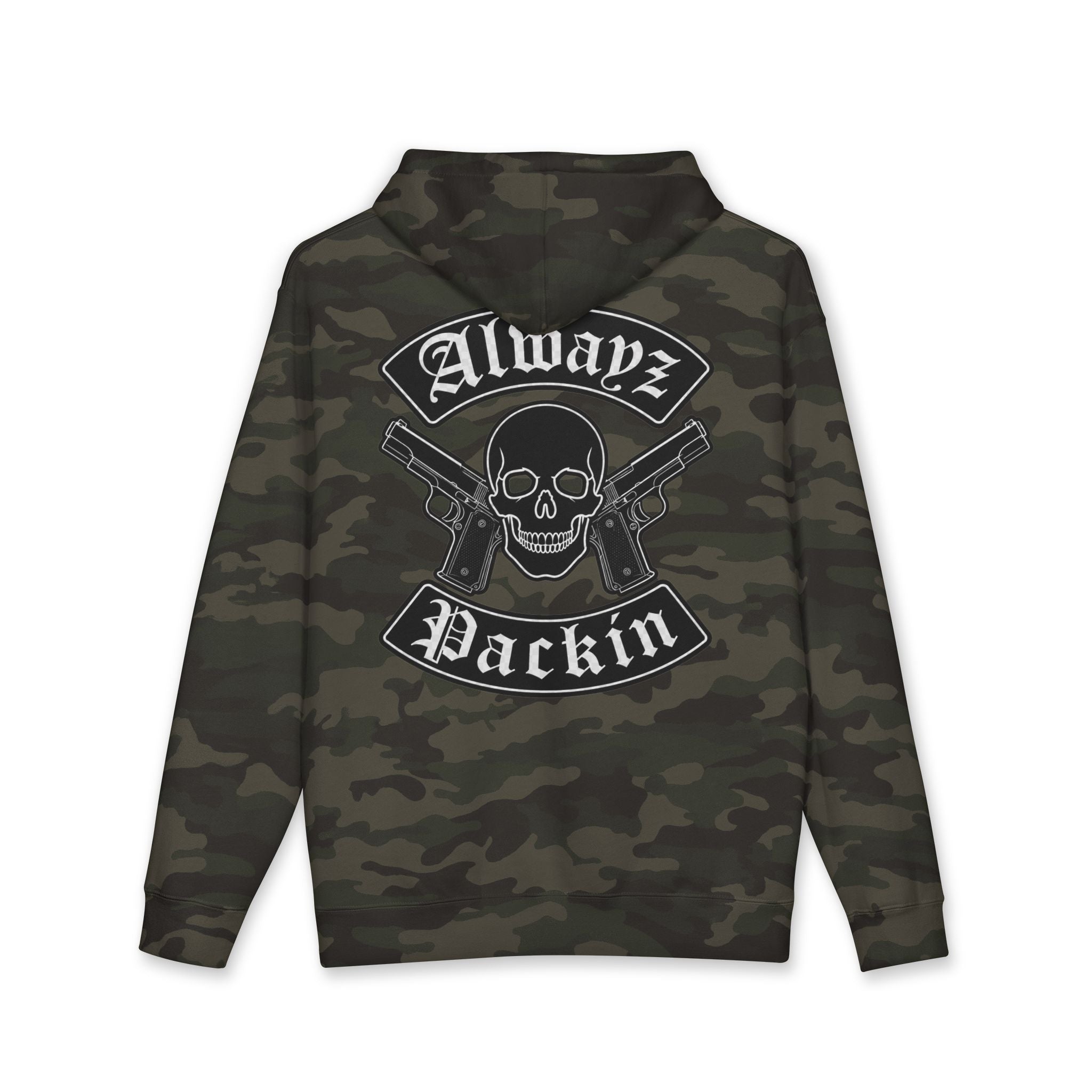 Alwayz Packin Front/ Skull and Guns Back with Rocker