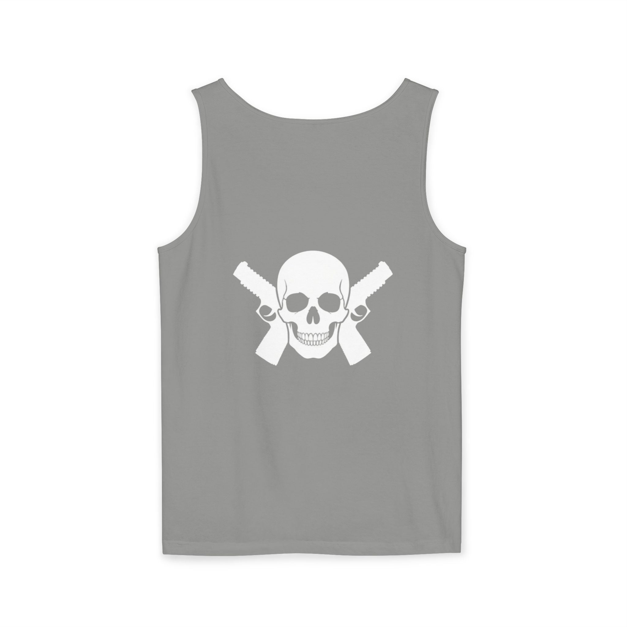 Alwayz Packin Heavy Metal Front Skull Guns back Tank