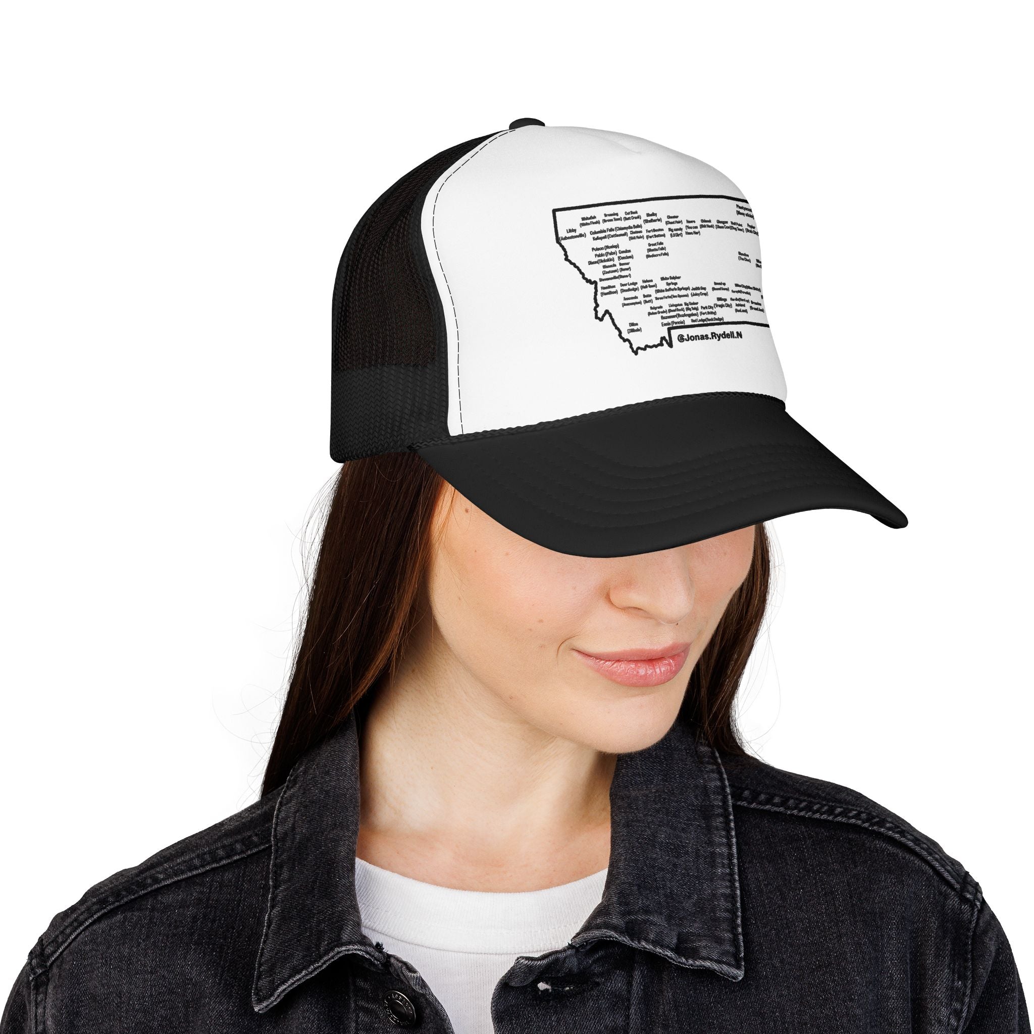 Montana Map Trucker Hat — Vintage Road Map Design