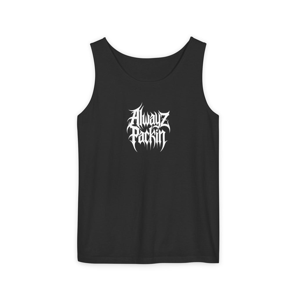 Alwayz Packin Heavy Metal Front Skull Guns back Tank