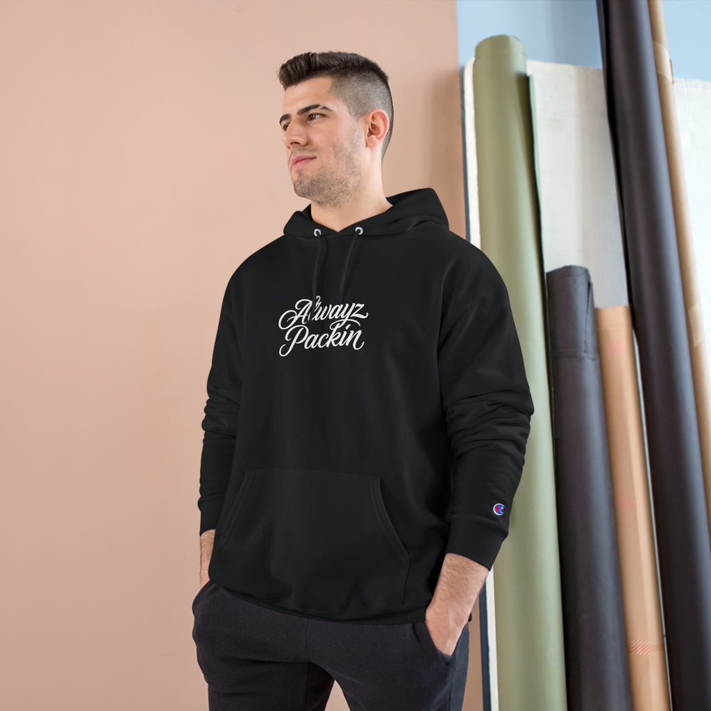 Champion Hoodie  "Alwayz Packin" Script Hoodie with Skull & Guns Back