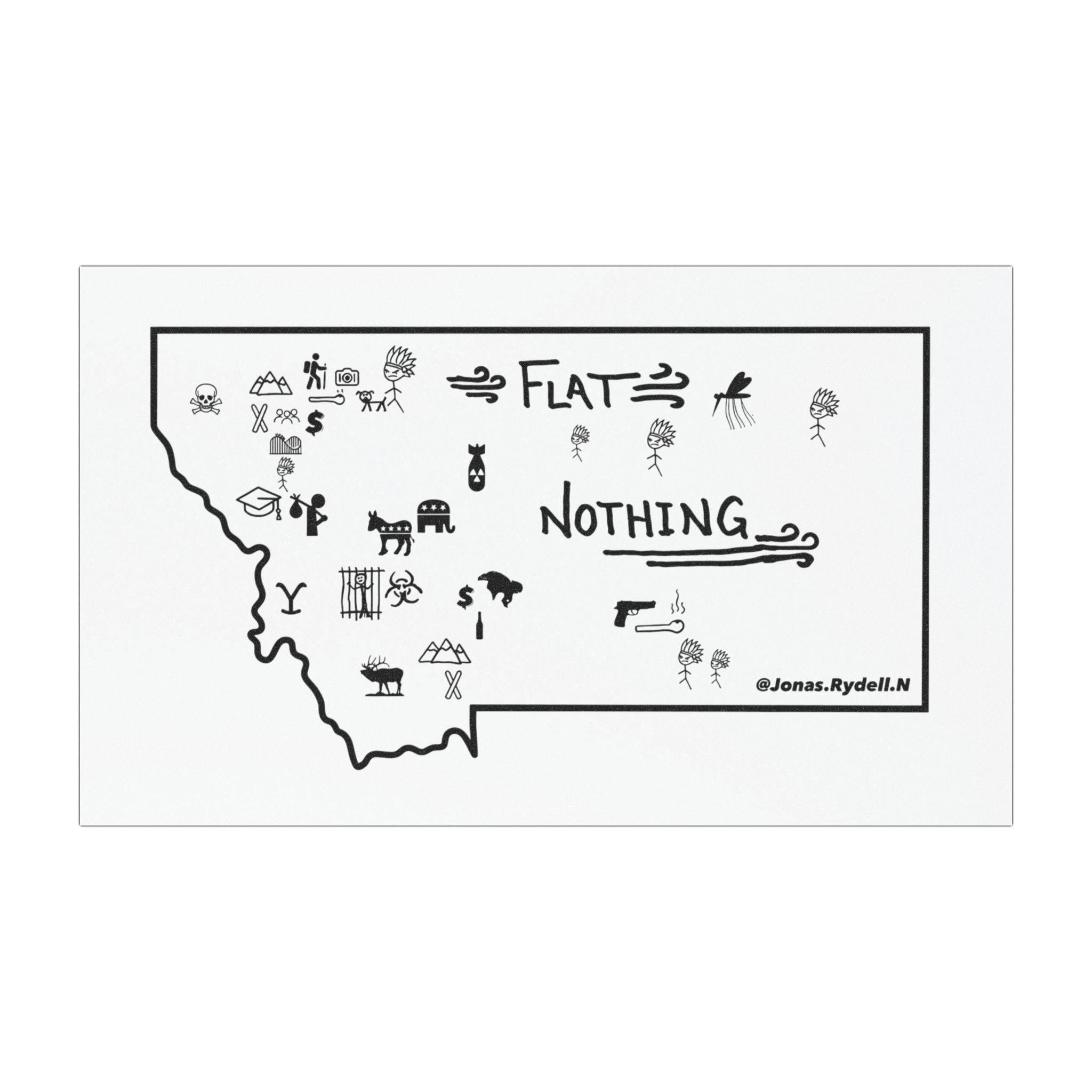 The Real Montana Map Car Magnet
