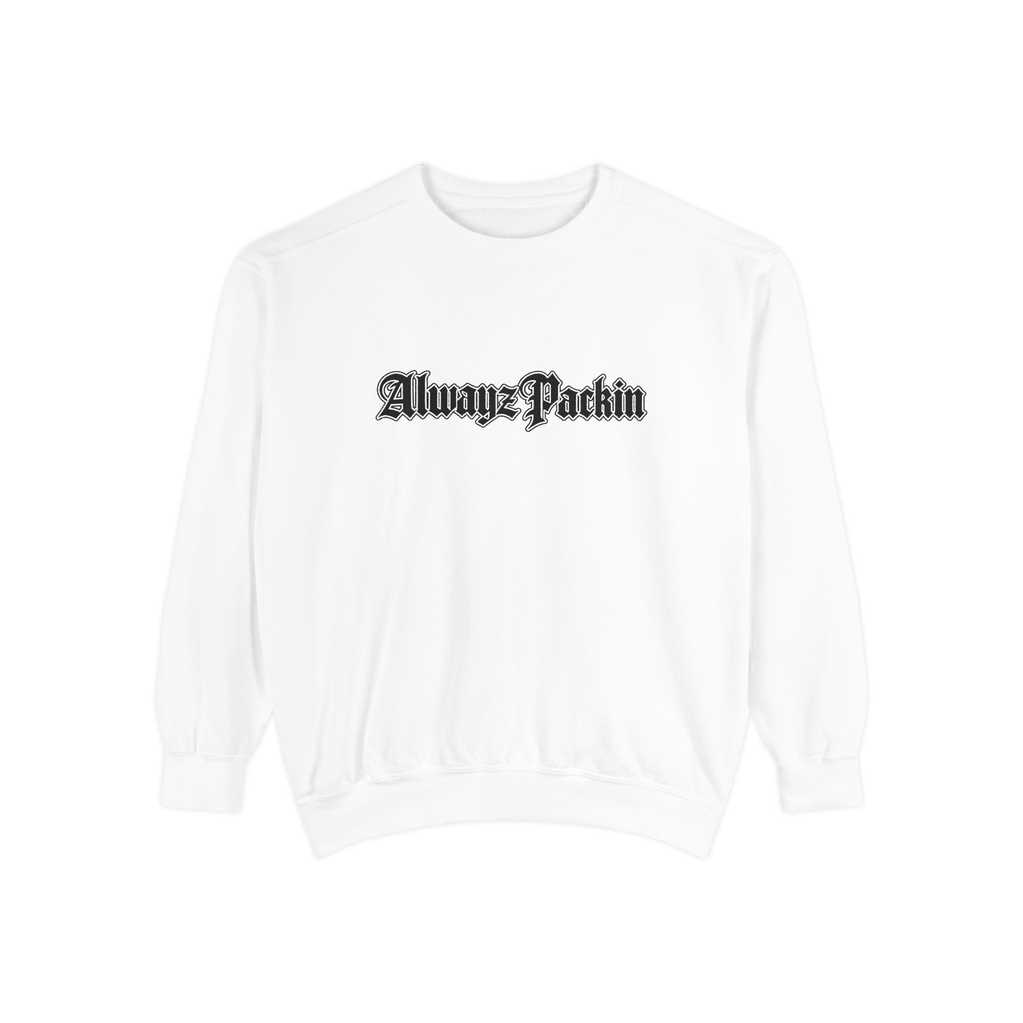 Alwayz Packin Front/ Skull and Guns with Rocker Back Sweatshirt