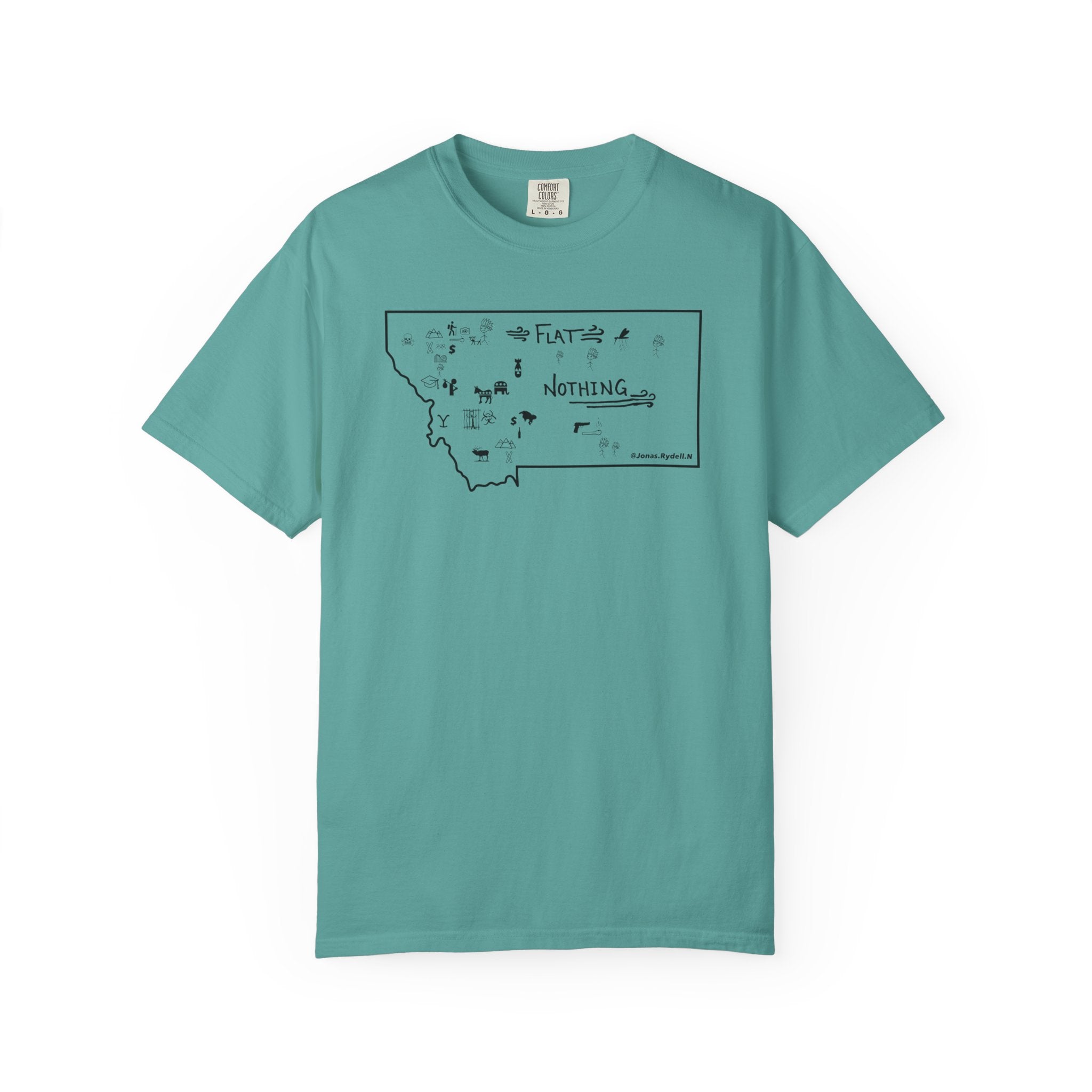 Flat Nothing Montana map T-shirt | state outline sketch