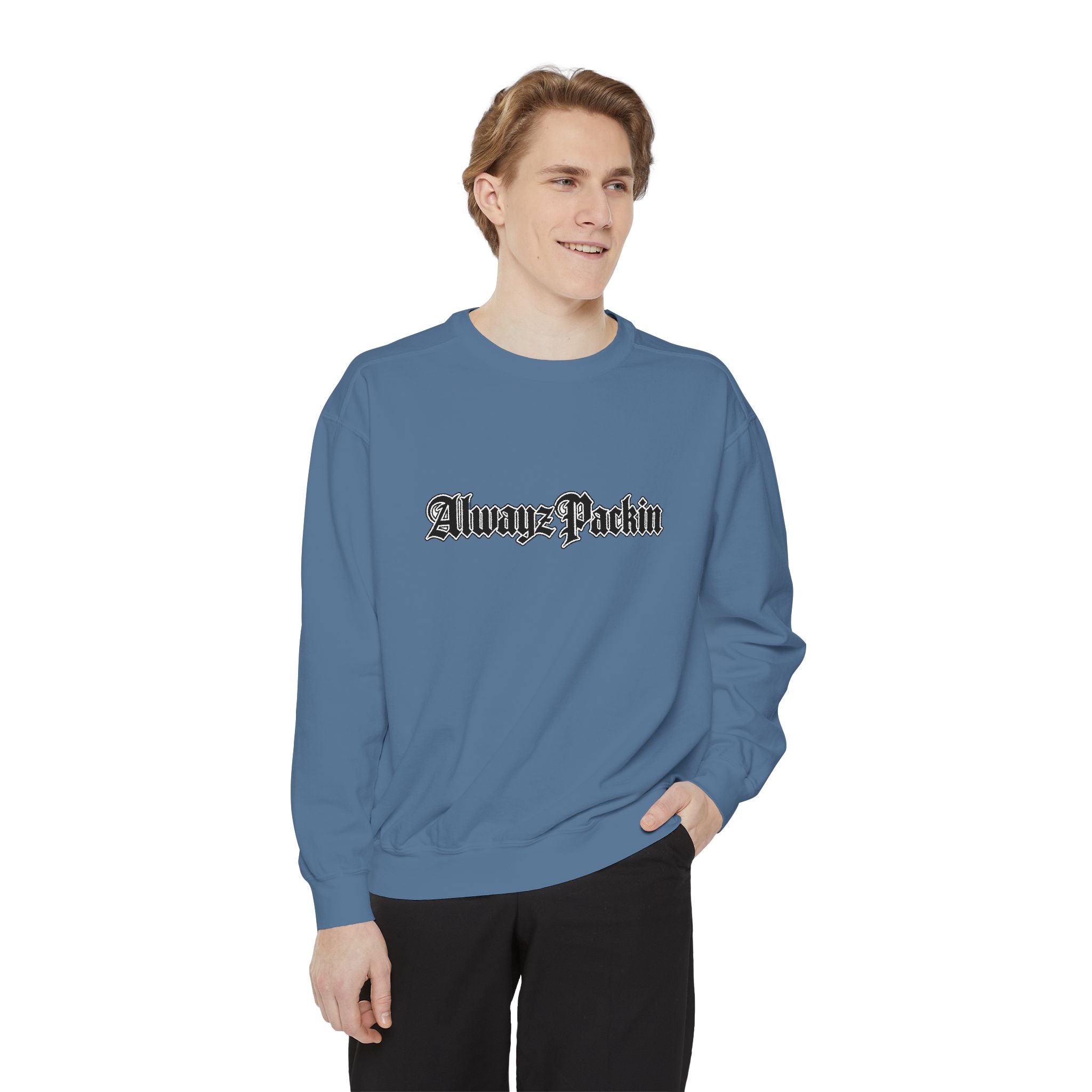 Alwayz Packin Front/ Skull and Guns with Rocker Back Sweatshirt