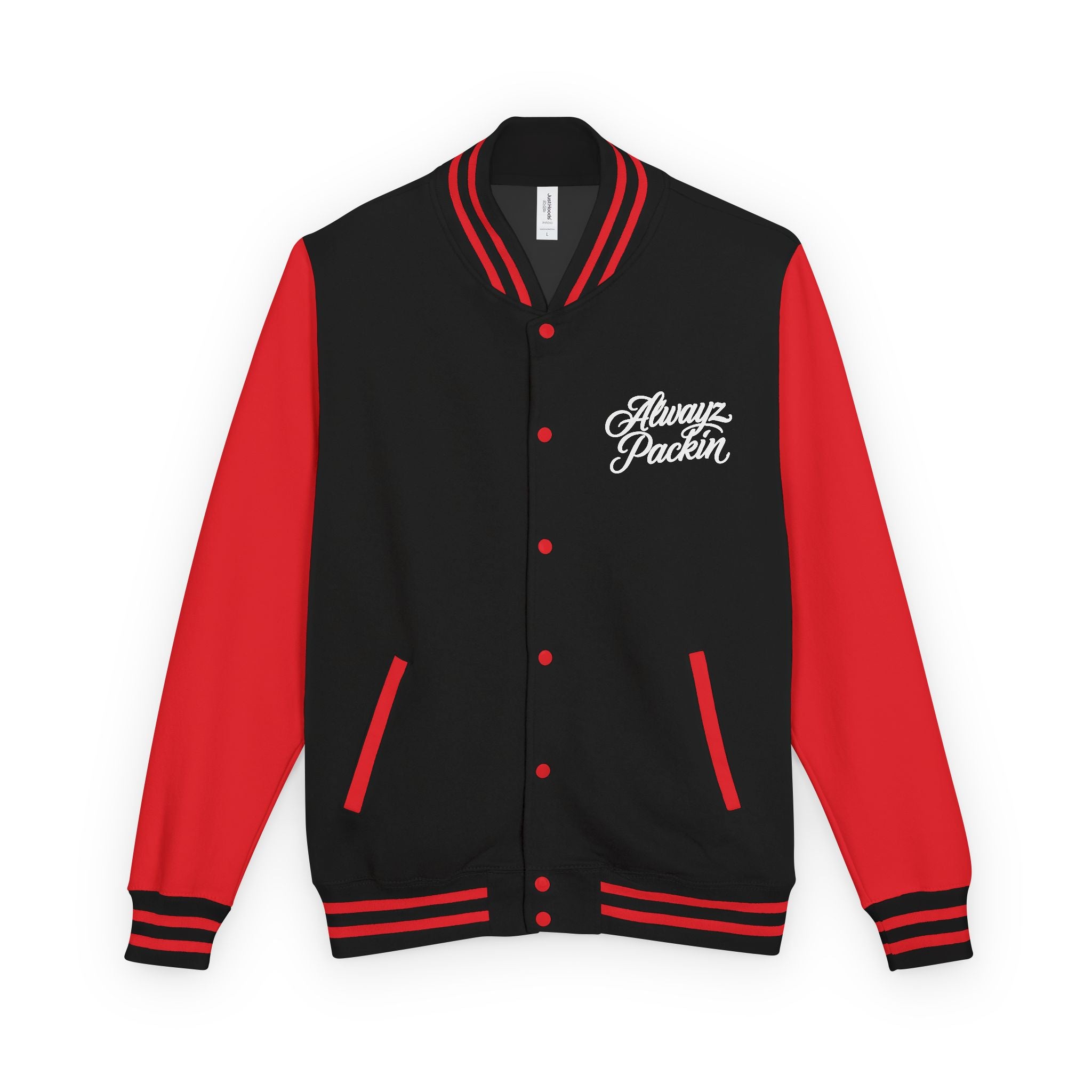 Alwayz packin front/ Alwayz Packin Skull and guns back Unisex Heavyweight Letterman Jacket