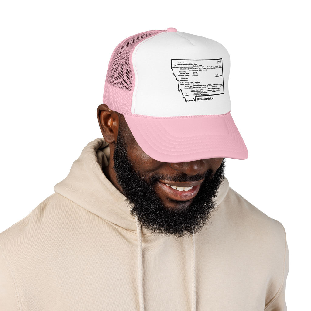 Montana Map Trucker Hat — Vintage Road Map Design