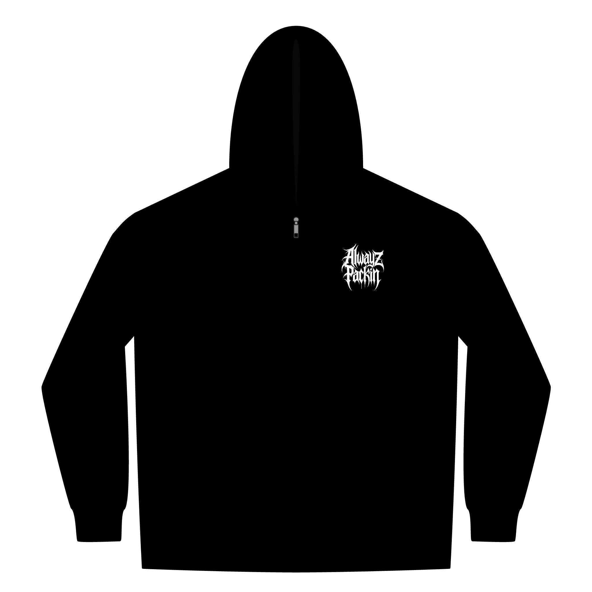 Alwayz Packin Front zip/ Skull and Guns Back