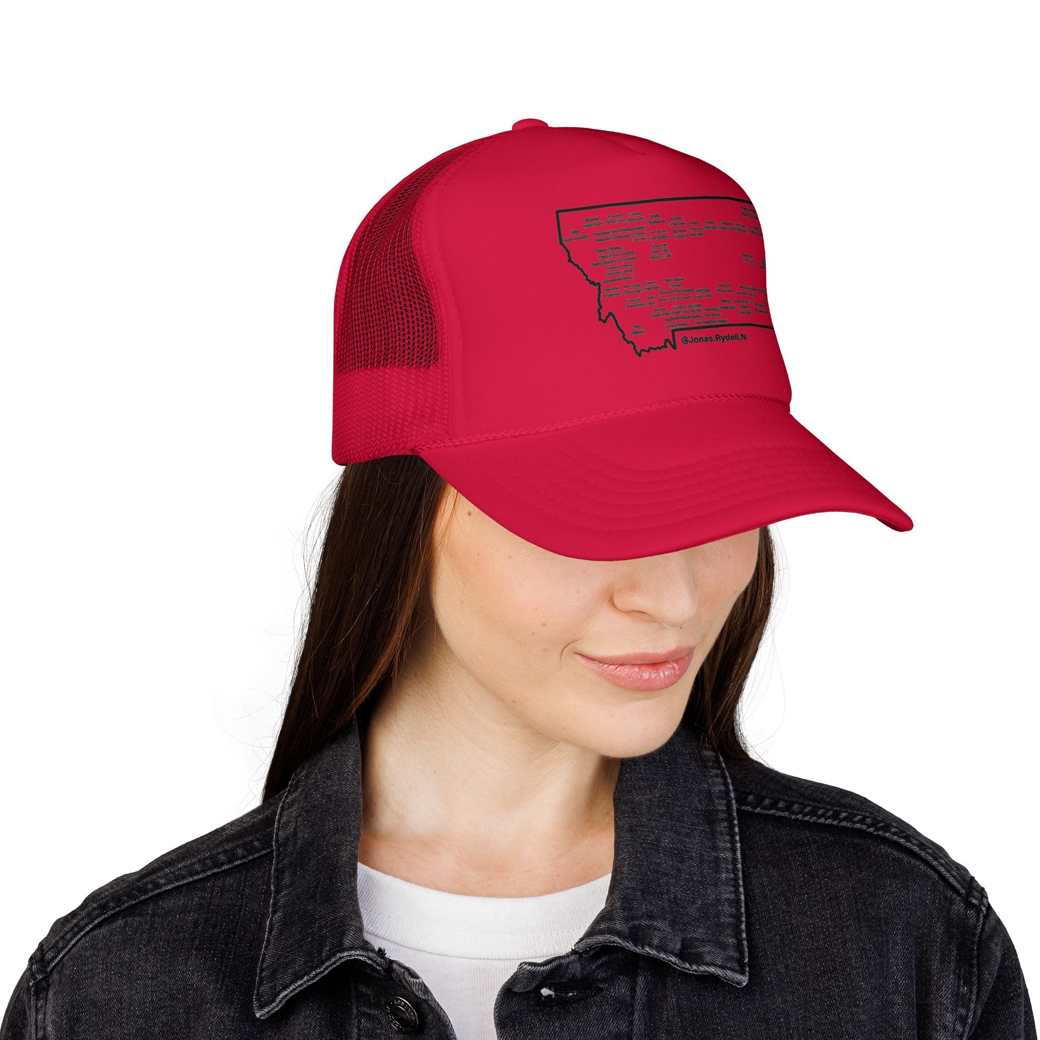 Montana Map Trucker Hat — Vintage Road Map Design