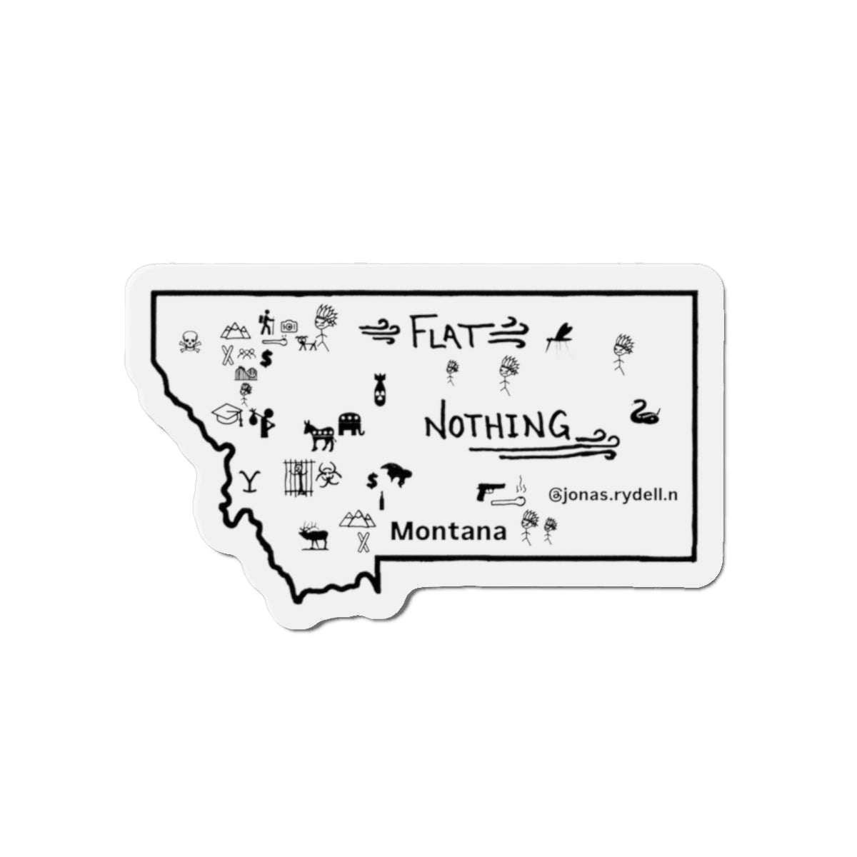 Real Montana Map Magnet various sizes