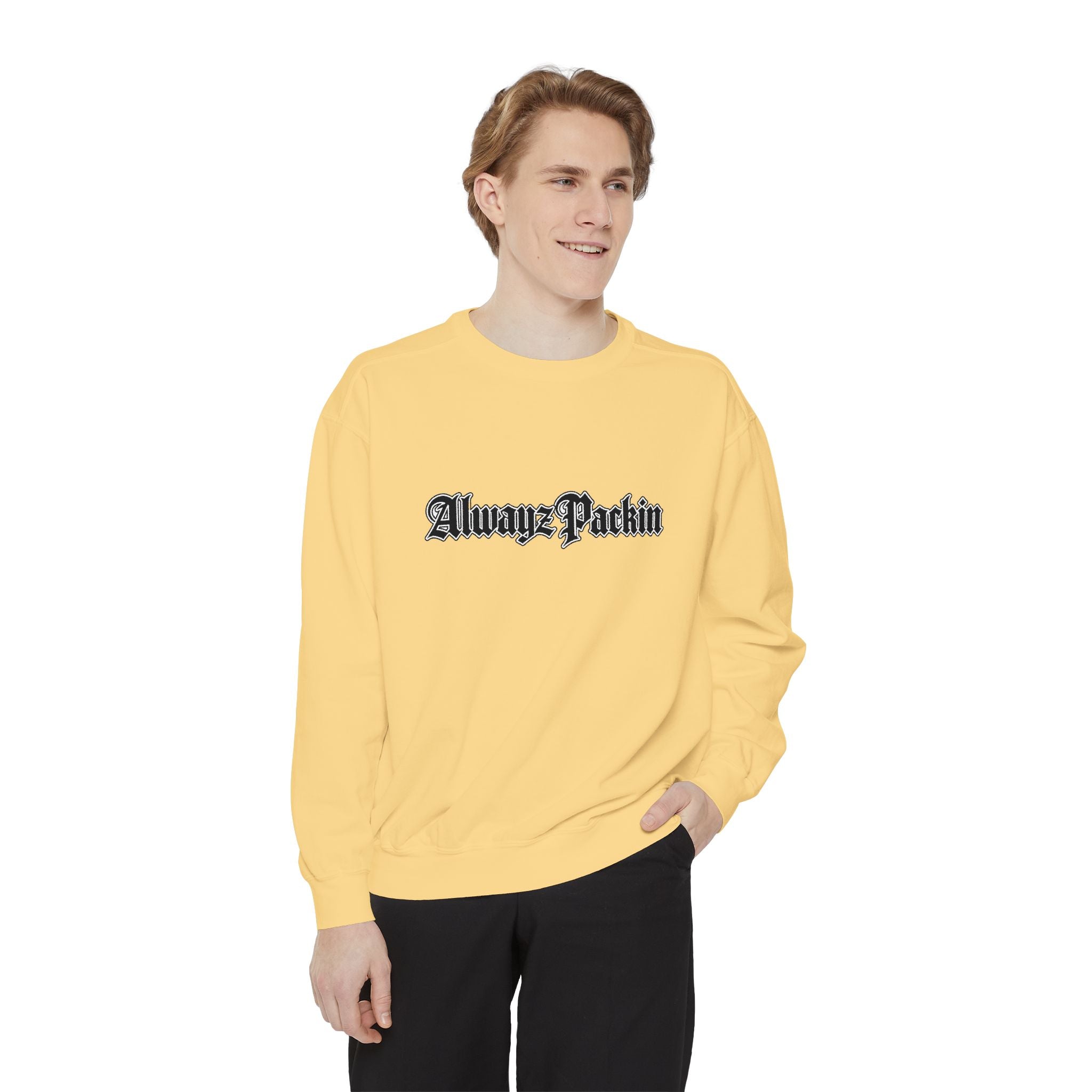 Alwayz Packin Front/ Skull and Guns with Rocker Back Sweatshirt
