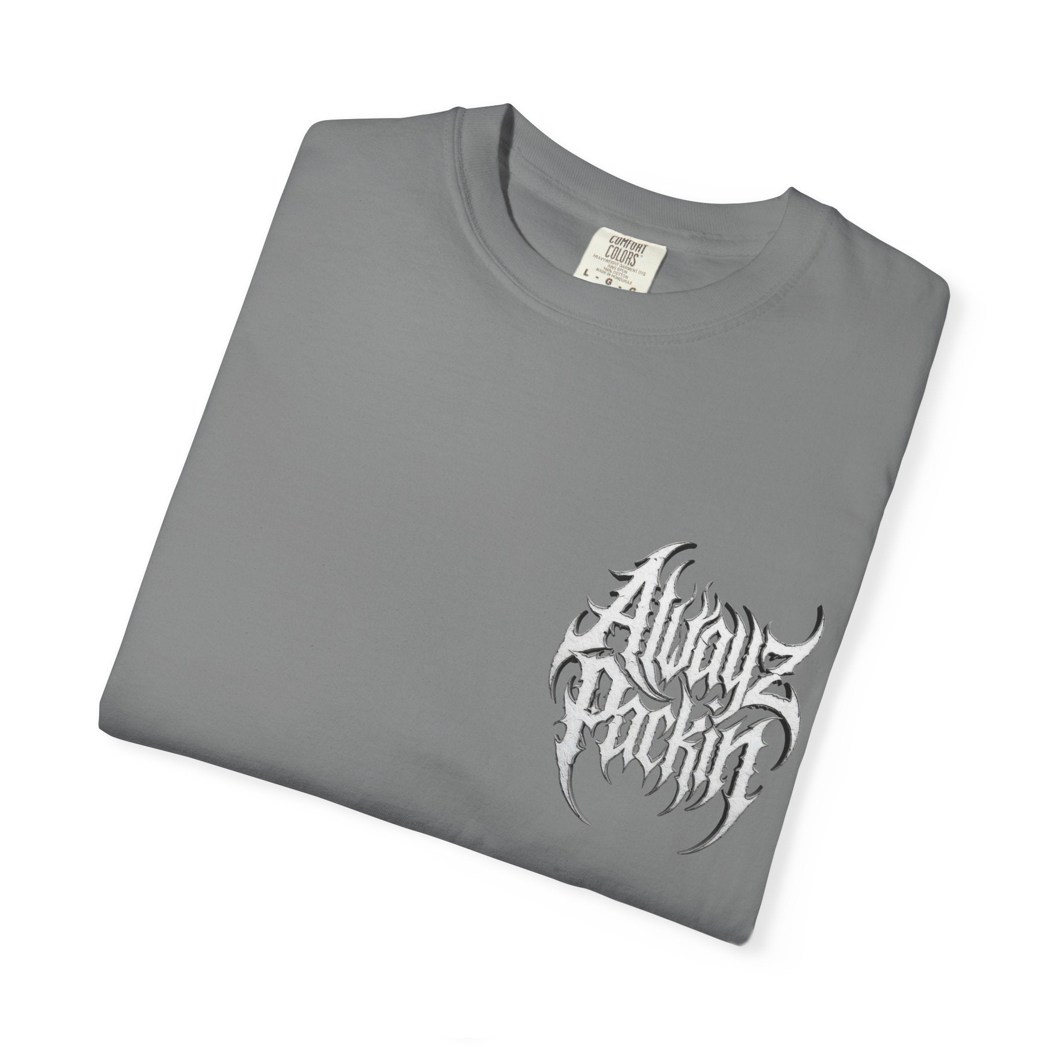 Alwayz Packin Metal Print Front/ Skull and Bones in back